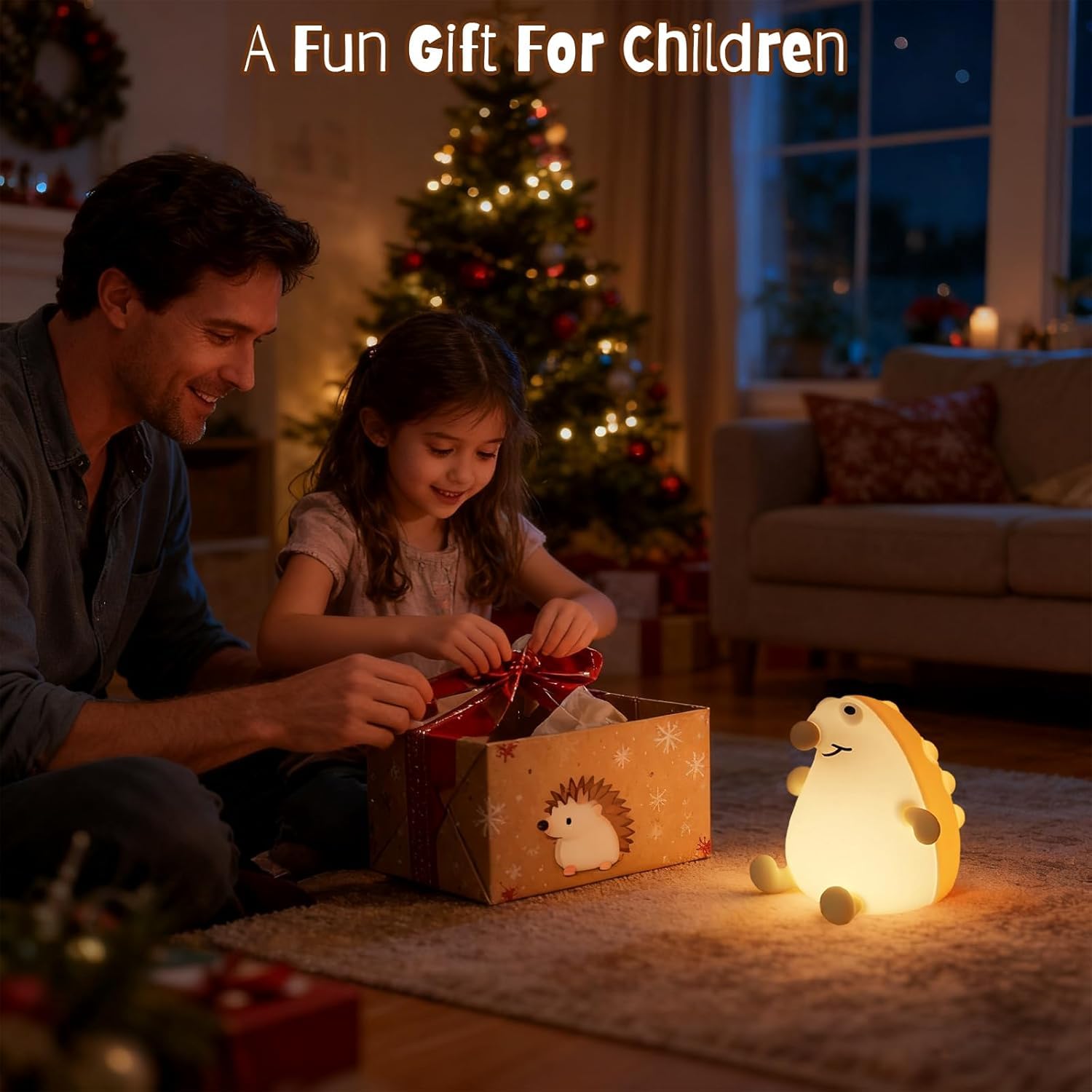 OOWOKS Luce notturna a LED per bambini Lgel Lampada da notte con 7 colori e 3 livelli di luminosità Luce notturna in silicone per neonati Lampada touch con animali Ricarica USB e funzione timer