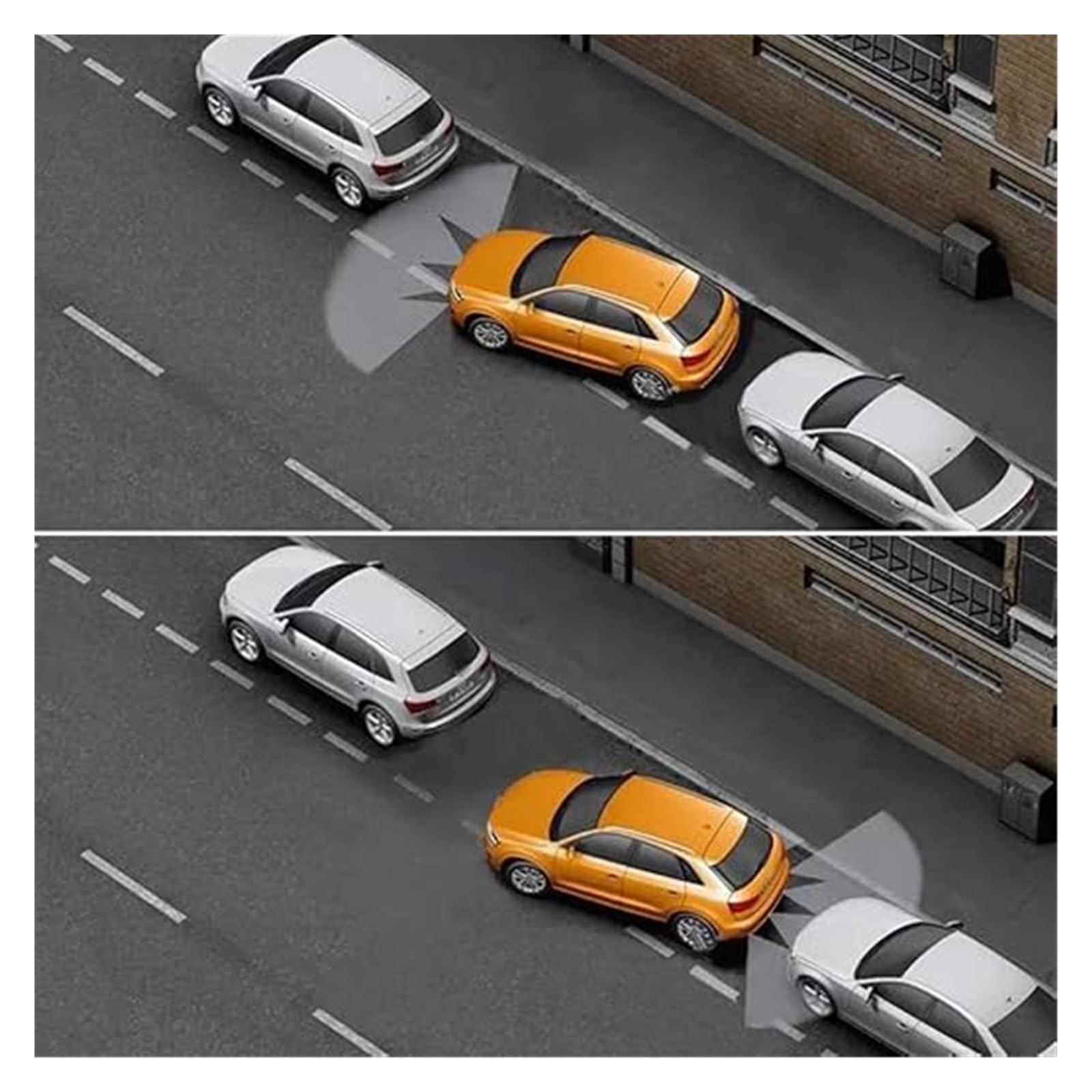 Kit Sensor Estacionamiento Radar Marcha Atrás Trasero para Coche 8 Zumbadores Sonido Indicador Alerta Sonda Asistencia De Aparcamiento(B)