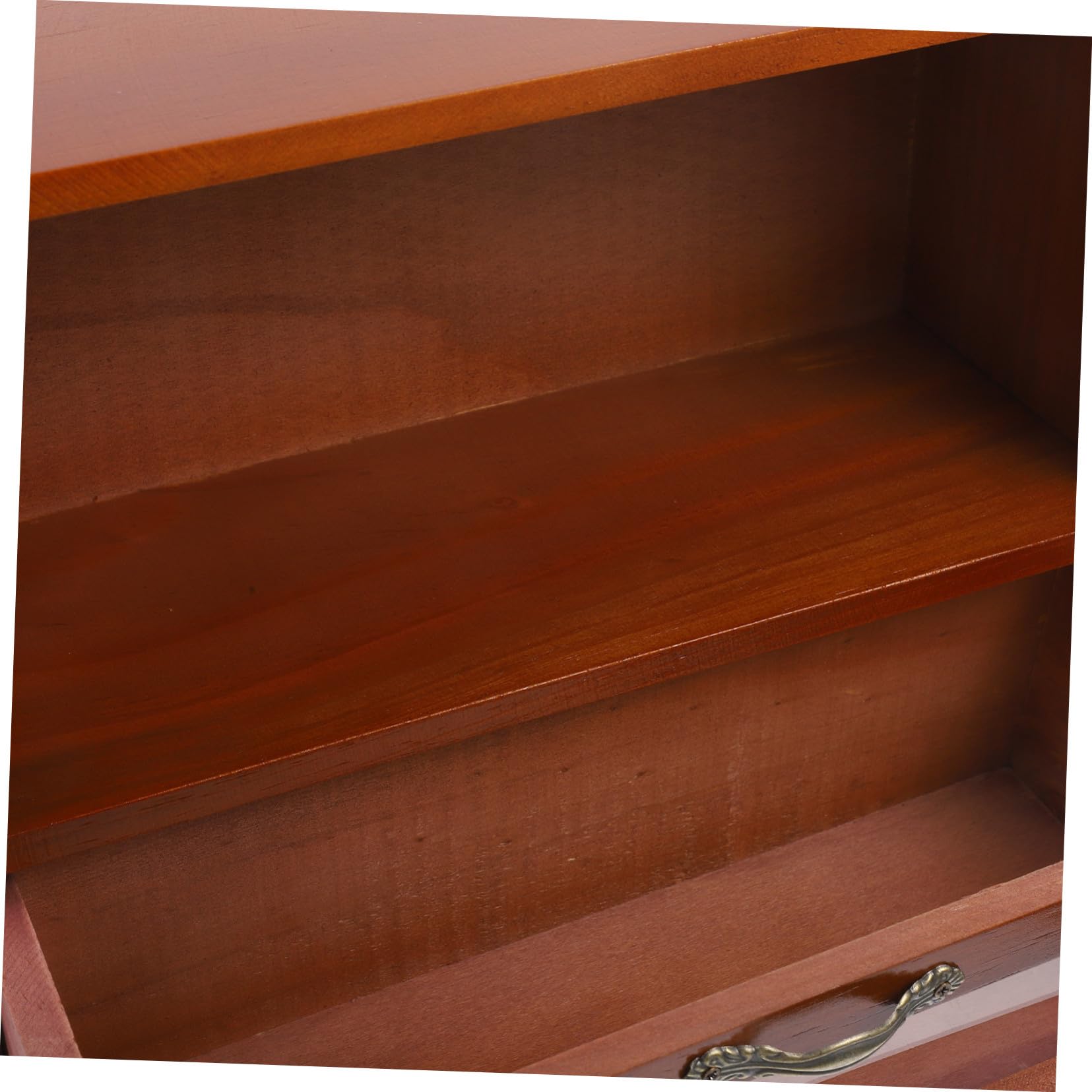 Mikikit Organizer Da Scrivania in Legno Massello Con Mini Cassettiera Divisori Interni Porta Trucchi e Gioielli Multifunzione Design Compatto e Robusto Per Ufficio e Casa