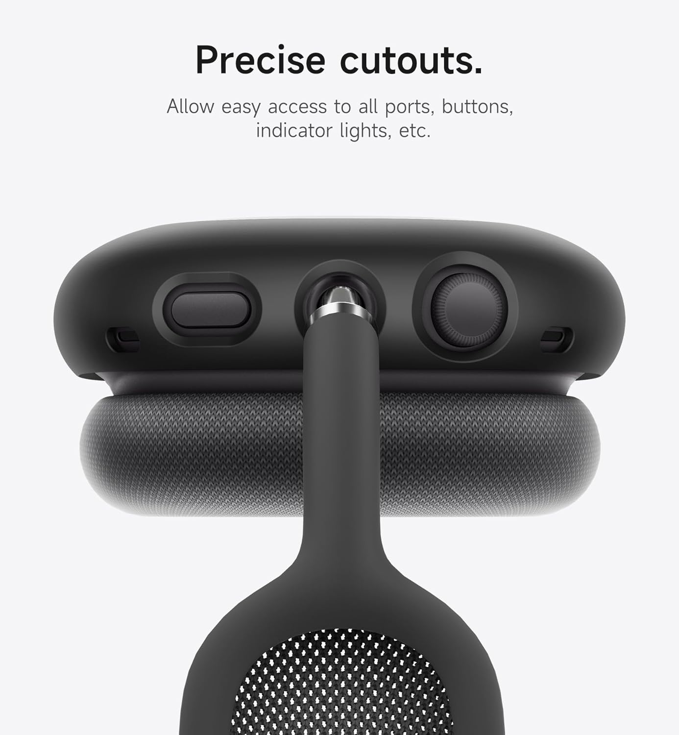 SURITCH for AirPods Max Case Cover, TPU Anti-Scratch Ear Cups Cover for AirPods Max Headphones, Rugged Shockproof Accessories Protective Cover for Apple AirPods Max - Black