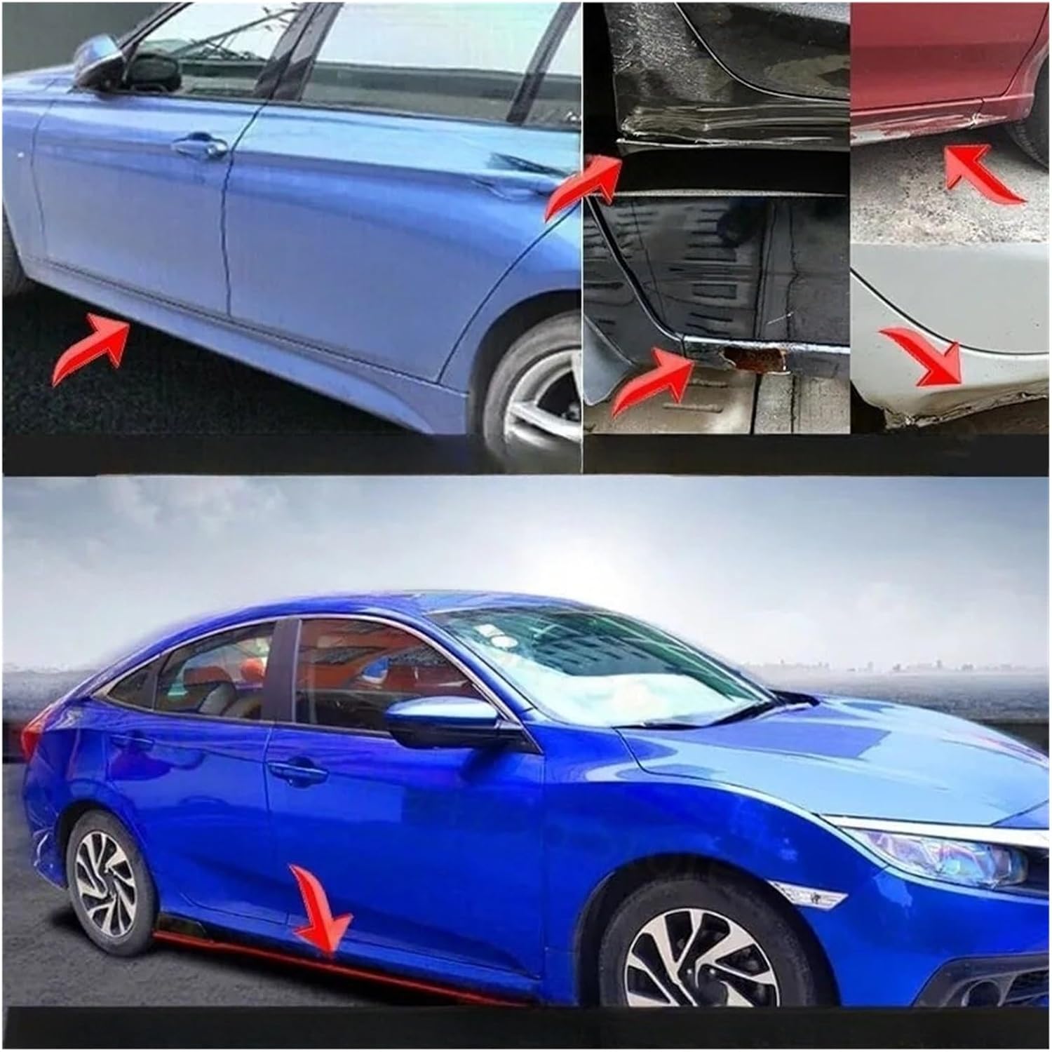 Compatible for BMW M8 F91 F92 F93 2M Car Side Skirt Extension Plate Lip Separator(Style1 218cm)