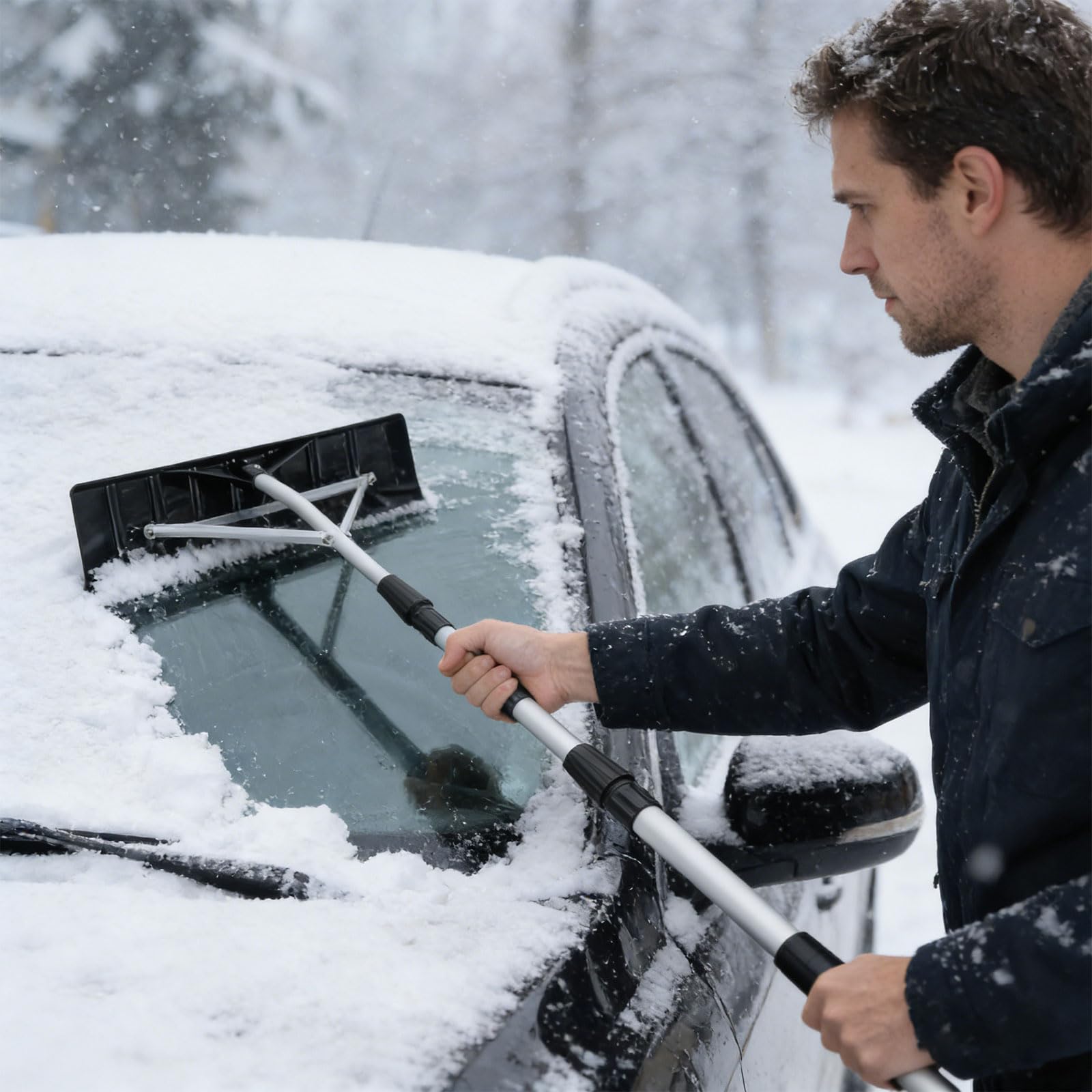 4,8 m Eiskratzer mit starkem ABS-Kopf und Aluminiumstange für sichere Schneeräumung für Fahrzeuge