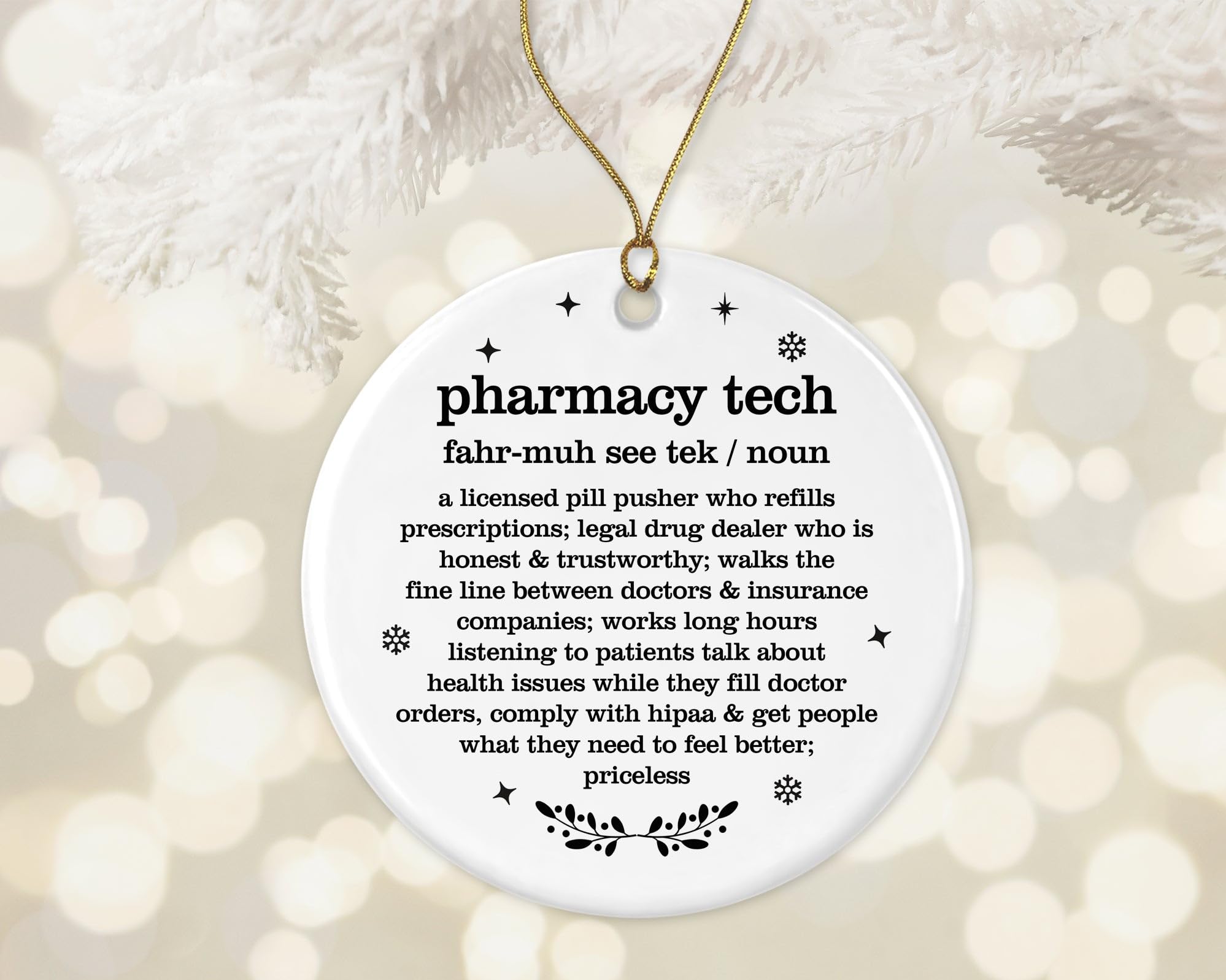 Christmas Tree Decoration Pharmacy Tech Pharmacy Tech Definition Dictionary Best Pharmacy Tech Ever For Pharmacy Tech Retirement Ceramic Hanging Ceramic Xmas Ornament Christmas Baubles