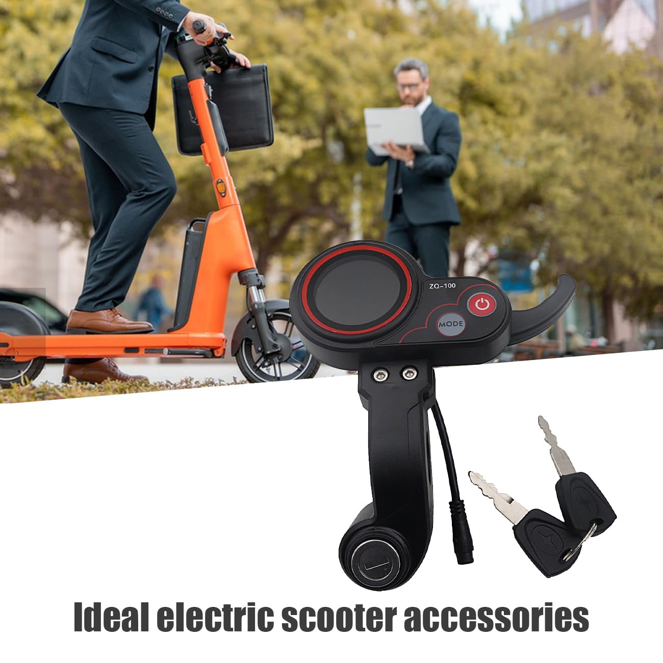 Wokyo ZQ-100 Bouton d'affichage LCD 6 broches pour scooter électrique avec changement de vitesse, étanche 36-60 V