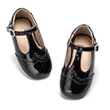 THEE BRON Girls T-Strap Shoes | Square Toe for Wide Feet | Party & Dress Toddler Kid