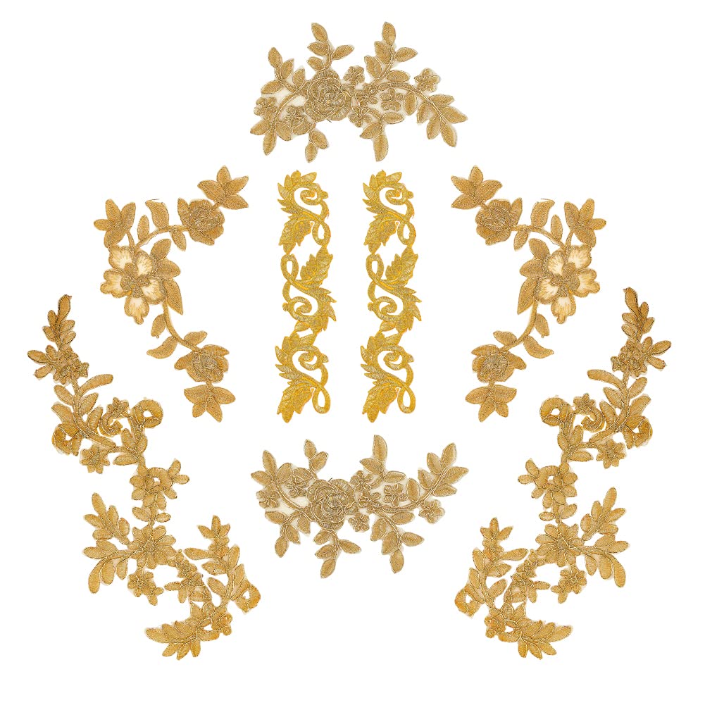 Applicazioni In Pizzo Con Paillettes - Toppe Floreali Per Decorare Abiti E Jeans