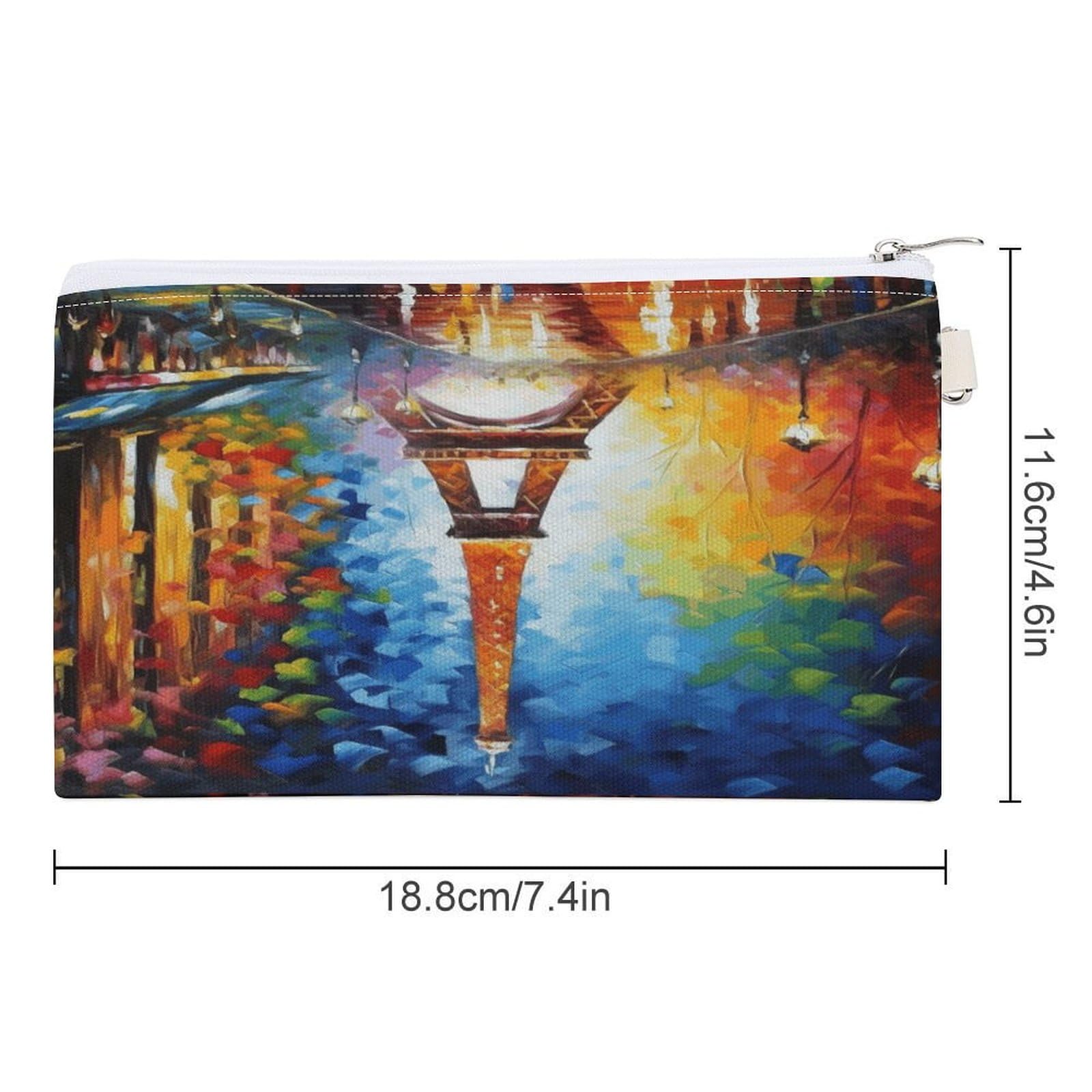 GPFVSJW Paris Eiffel Tower Painting Canvas Wallet, Large Capacity Handbag Long Wallet Bi-Fold Wallet Change Purse Rfid Blocking Credit Card Holder Wallet for Women Men