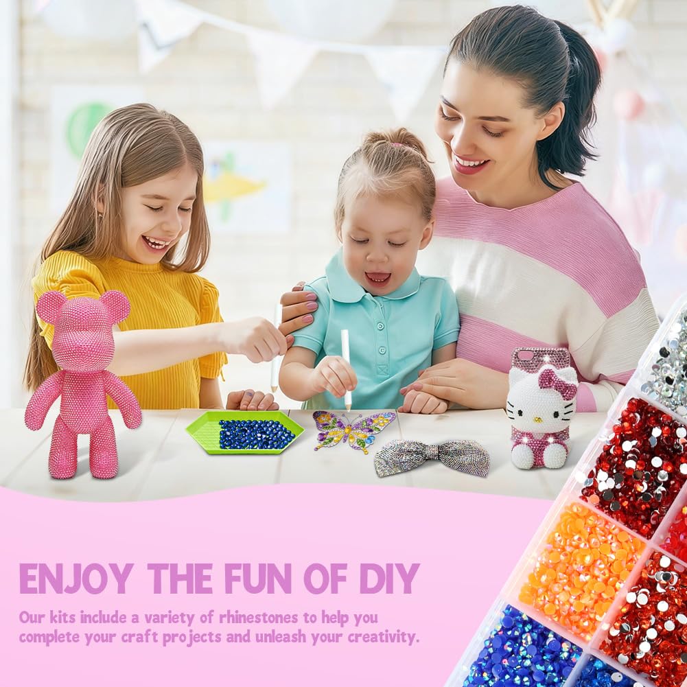 32000 Piezas Brillantes para La Cara, 3mm Gemas Redondas, 42 Colores Diamantes para Manualidades, Pegatinas Cara Brillantes Festival con Lápiz de Cera y Pinzas, para Nail, Facial, DIY — view 5