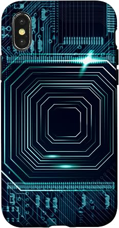 iPhone X/XS Motherboard Microchip Circuit Black IT Computer Background Case