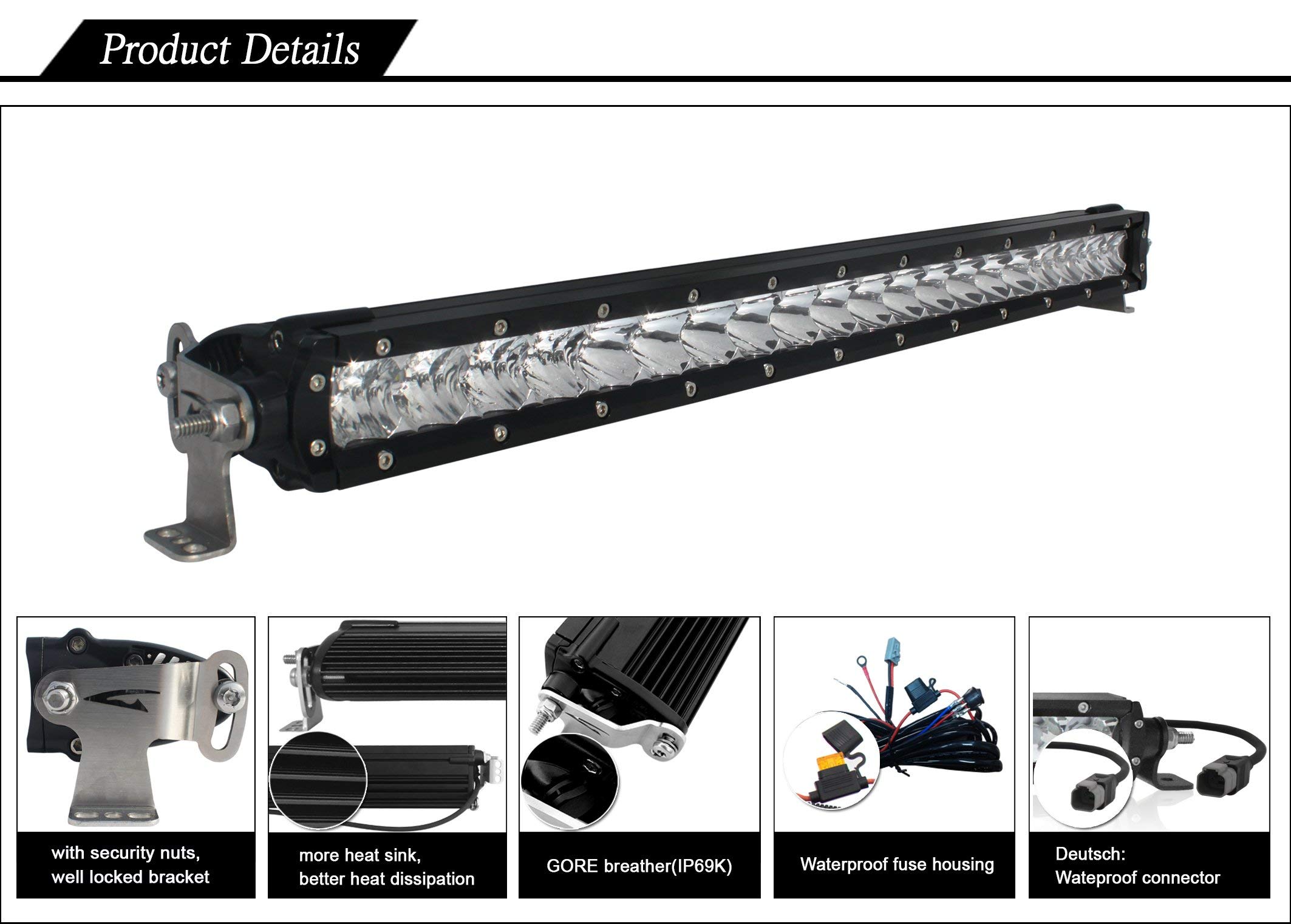 Amazon.com: Aurora 10 pulgadas LED nuevo S1 sola fila Off Road