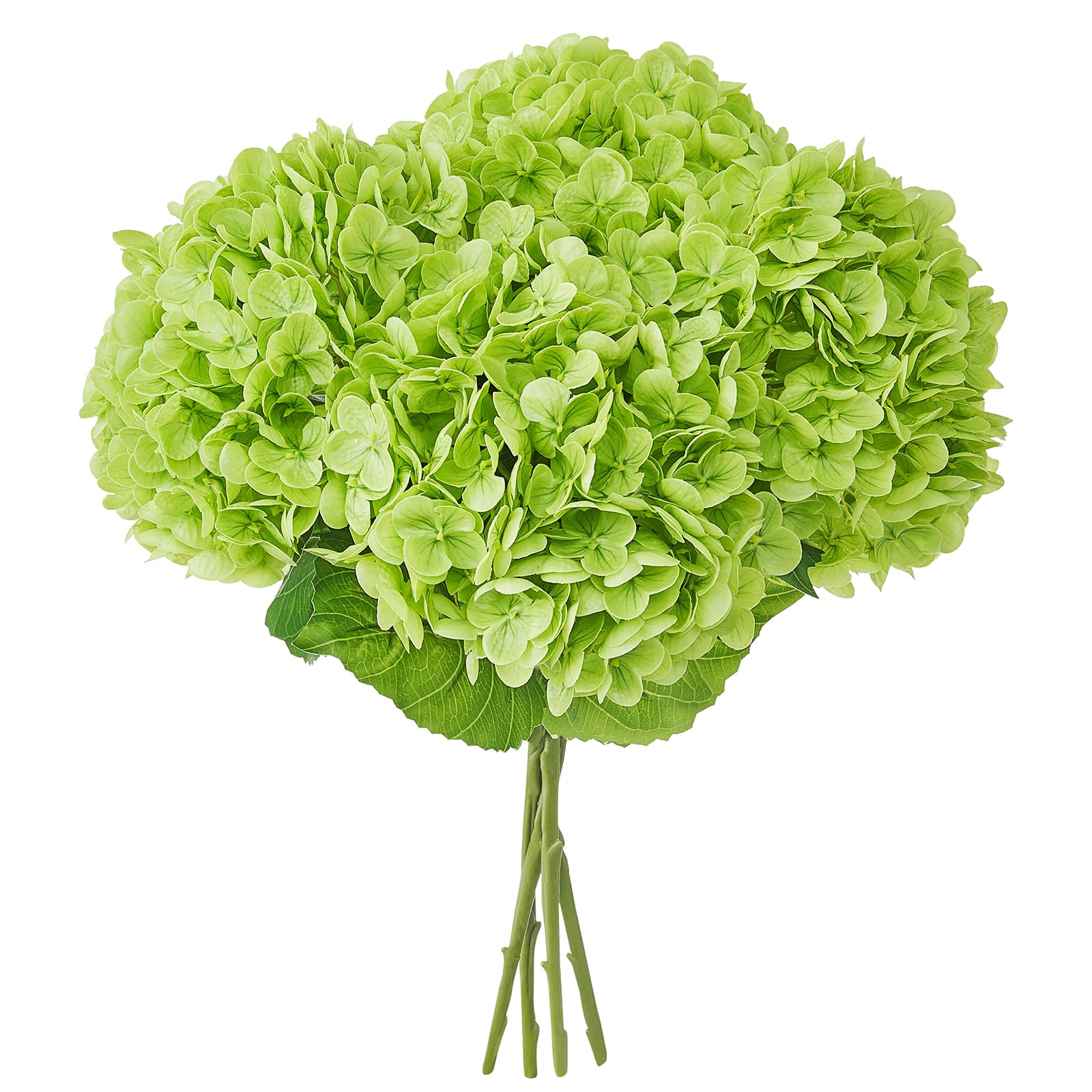 Photo 1 of AELFFCES Hydrangea Artificial Flowers, Green, 4 Pcs