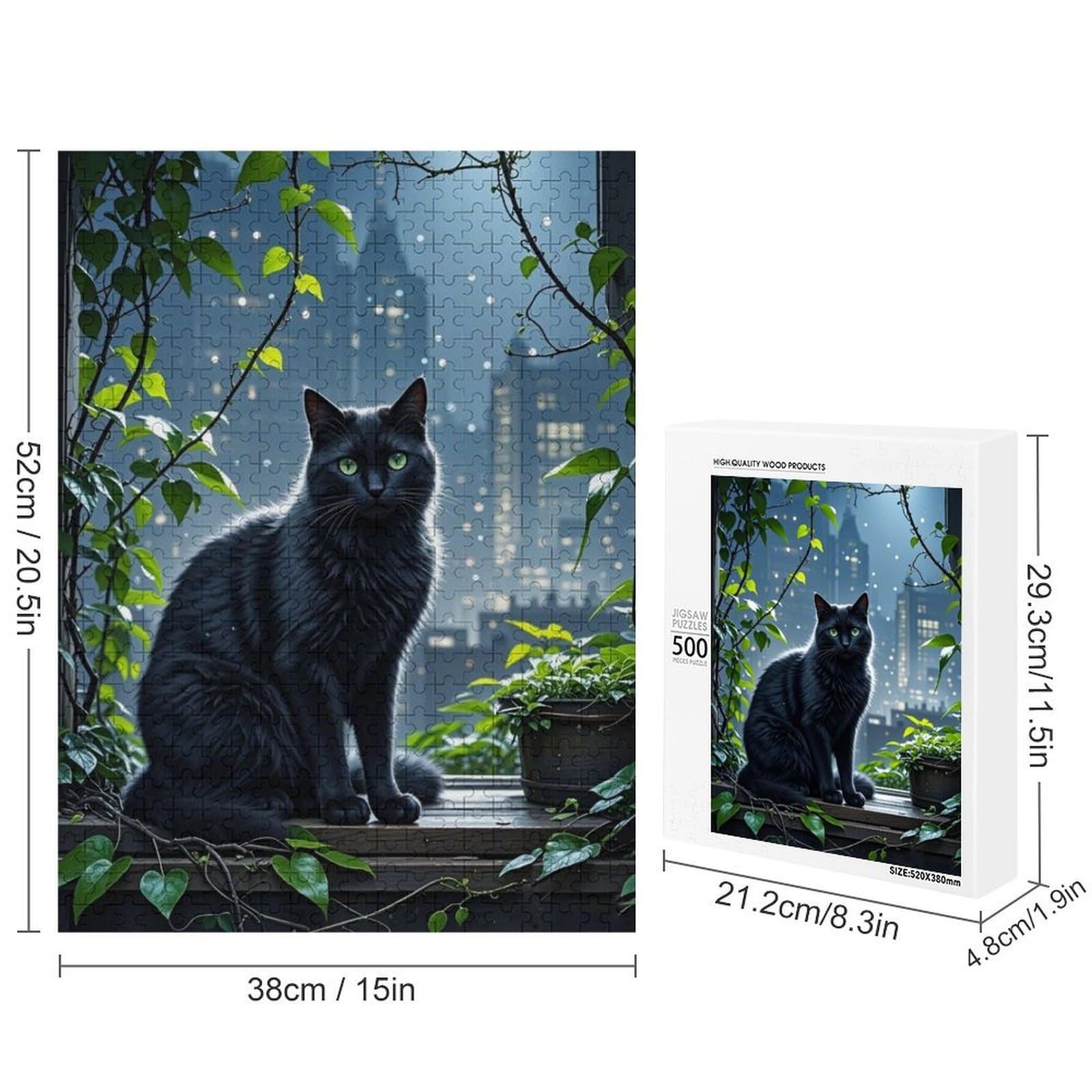 Amazon.com: Cute Black Cats Jigsaw Puzzles – 500 Pieces Wooden