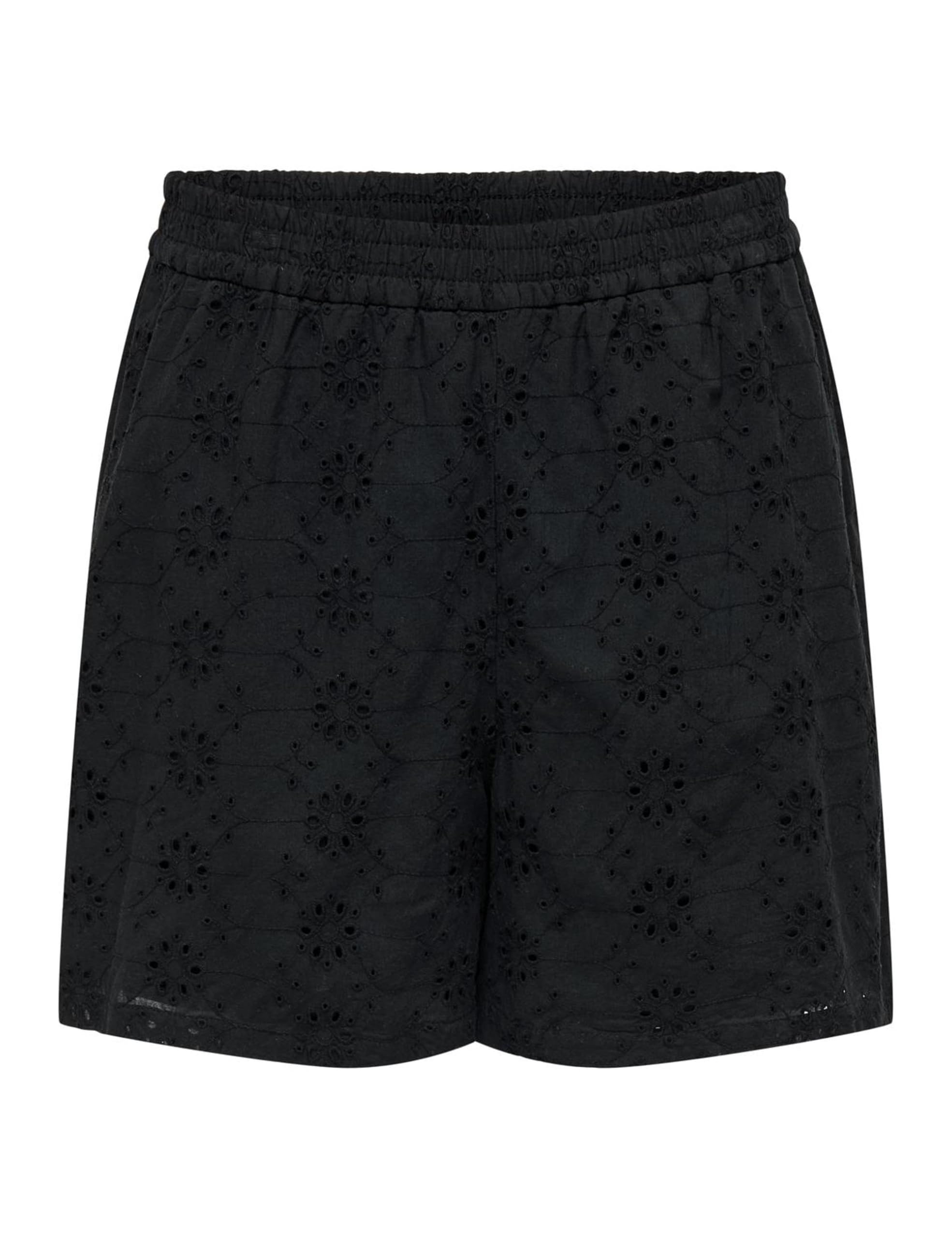 ONLY Women's Onlkelly Emb Shorts WVN, Black, S