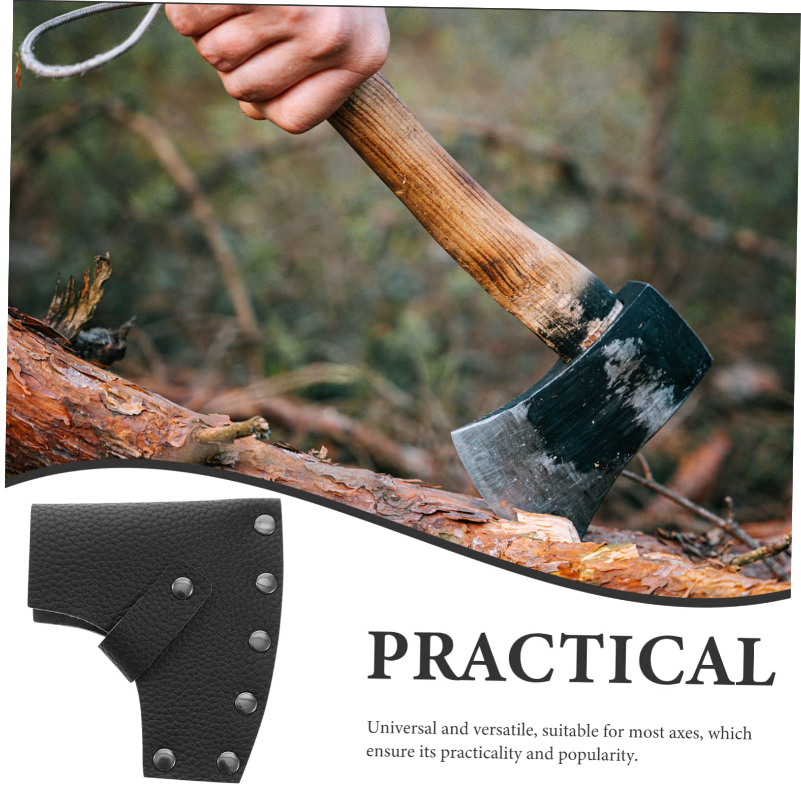 TEHAUX Leather Axe Hatchet Cover Protective Case Full Grain Leather Easy Snap Design