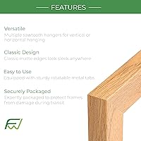 Vista 3 de FrameWorks Paquete de 2 marcos de madera de roble natural de 24 x 36 pulgadas con bordes clásicos