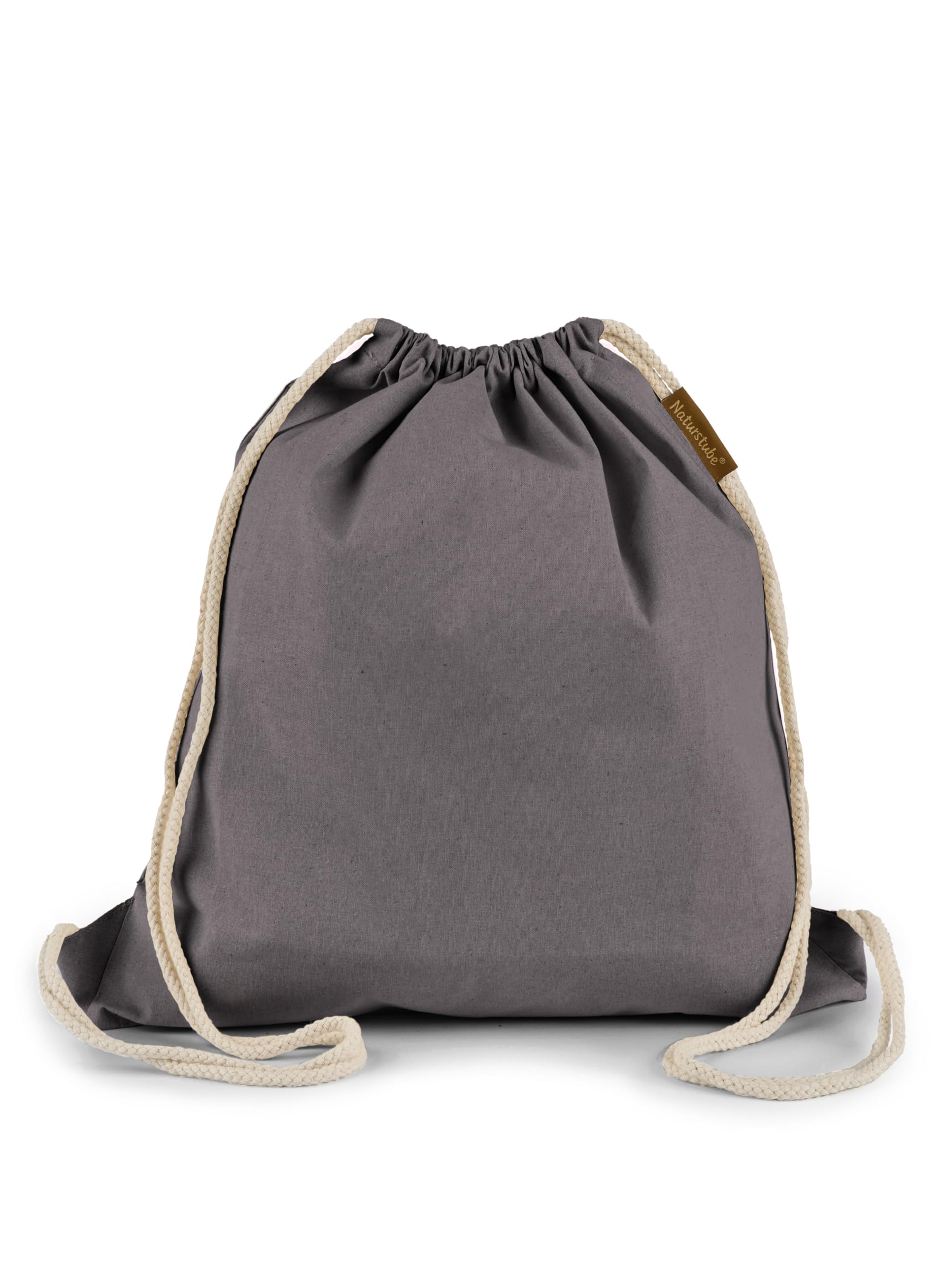 Naturstube® 1x Turnbeutel Baumwolle (38 x 42 cm) Oeko-TEX zertifiziert, Stoffbeutel & Sportbeutel zum Bemalen, Jute Beutel für Festival |Damen, Herren & Kinder | Plastikfrei verpackt