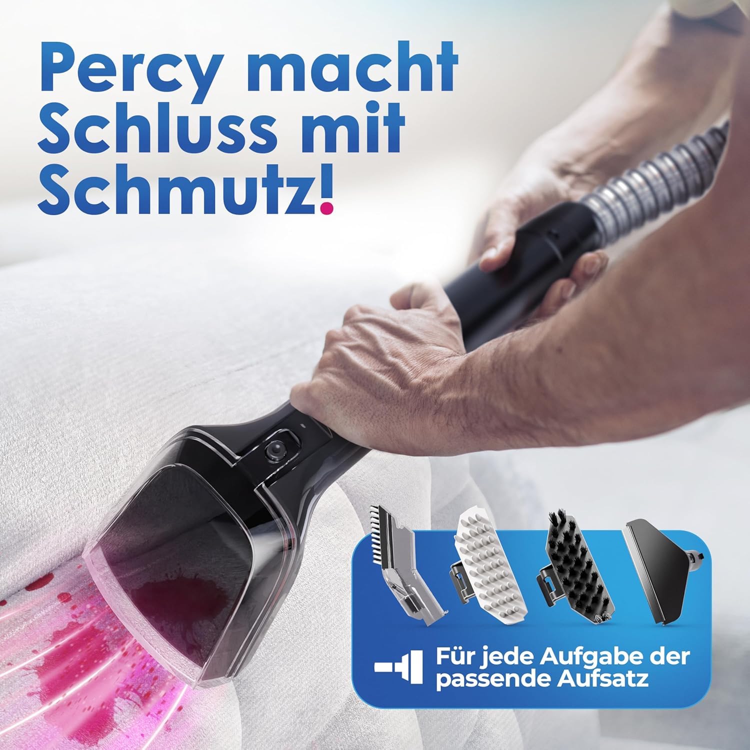 Primavella ​– Nass-/Trockenstaubsauger ​– 600 ​Watt, 1,5-Liter-Behälter ​– Polsterreinigungsgerät ​+ 4 ​Aufsätze für Sofa, Teppich, Auto, Polstermöbel