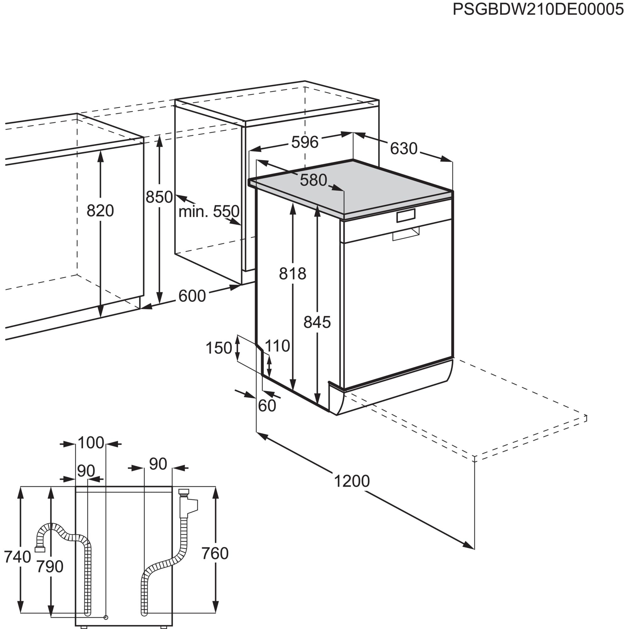 Electrolux ESA17210SW Lavavajillas, 60 cm, 13 Cubiertos, Secado AirDry, 5 Programas, 3 Temperaturas, 48 dB(A), Serie 300, Clase E
