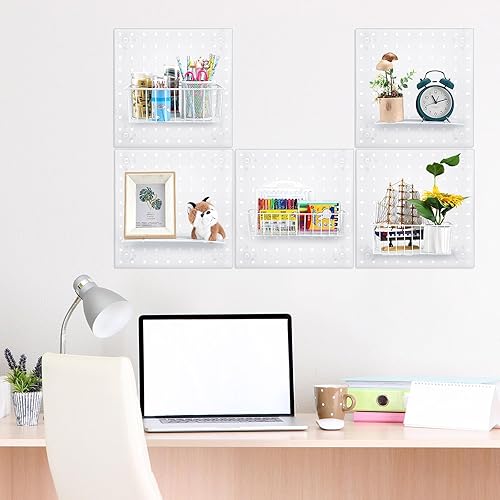 Miniatura 7 de 8 juegos de tableros de clavijas para montaje en pared, tablero de clavijas de plástico, organizador de pared para garaje, kit de panel de clavijas,