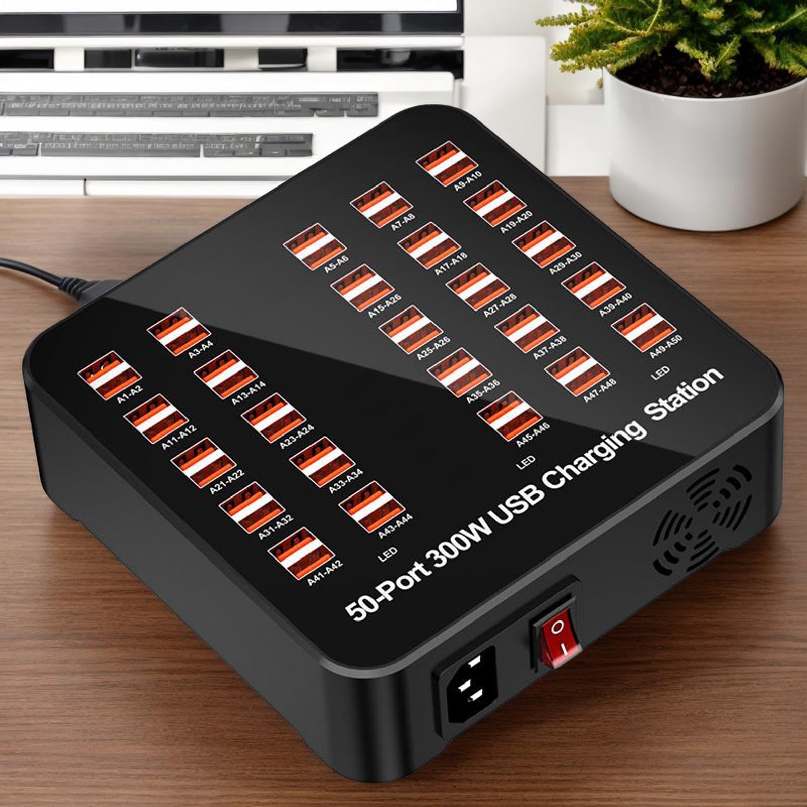 Stazione Di Ricarica Per Multipli Dispositivi Banco di Ricarica Multiuso | Adattatore Portatile per Laptop Smartphone Tablet Casa Ufficio Viaggio Scuola Hotel