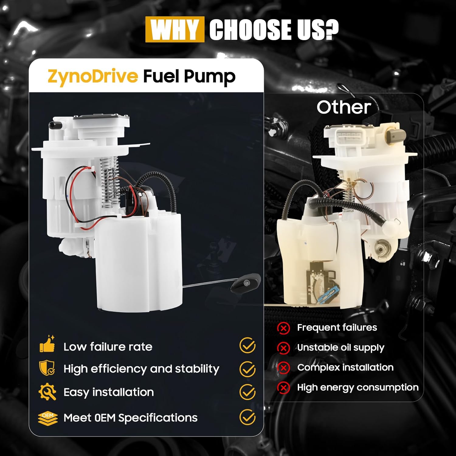 Electric Fuel Pump 31110-D5500 Compatible for 2015-2019 Hyundai Sonata 2016-2020 Kia Optima 1.6L/2.0L/2.4L, Replace Number 31110D5500, 31110-C2500