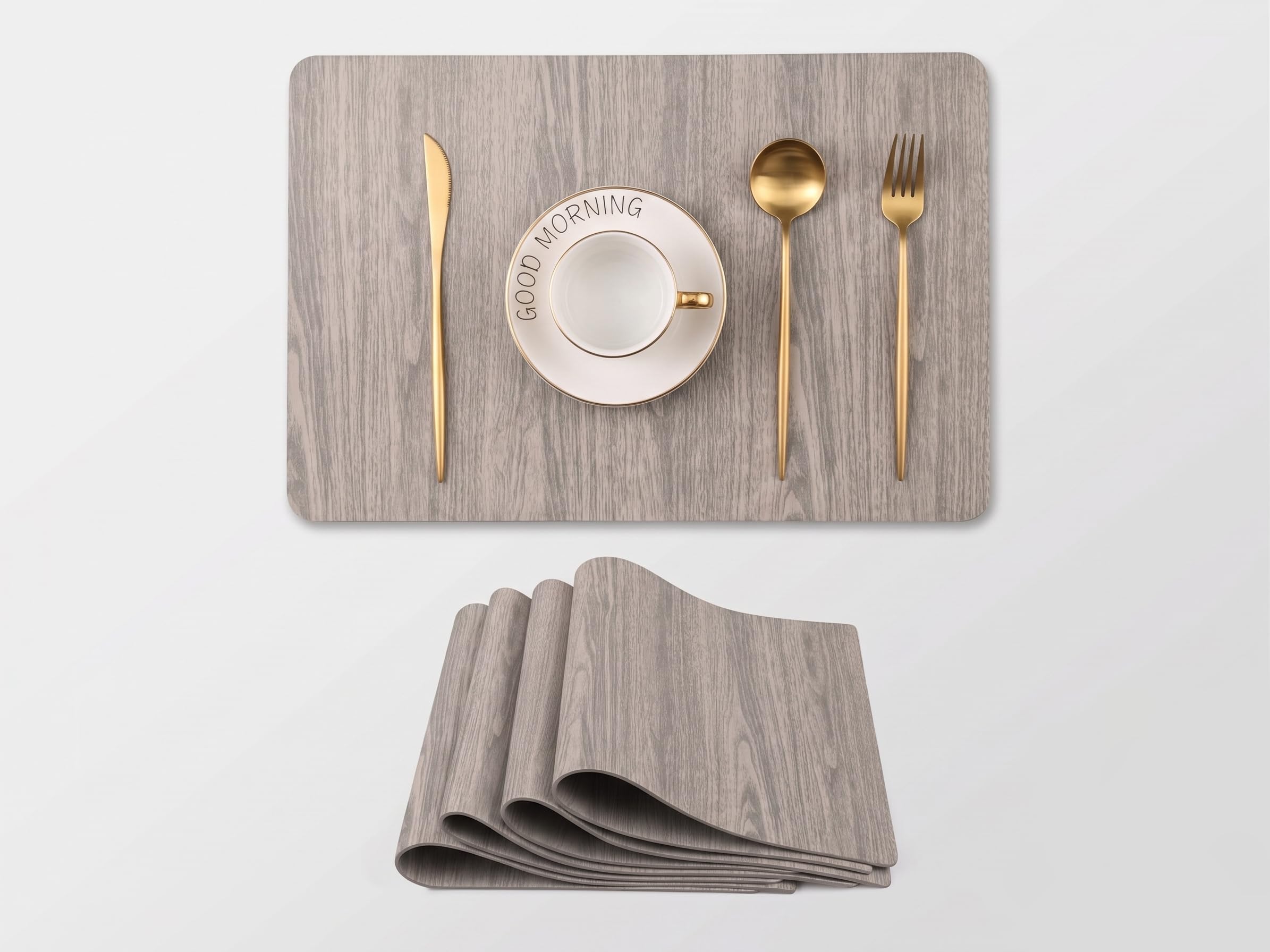 RichAxis Dining Table mat, Washable Table mats, PVC placemat for Kitchen, Non Slip Dining Table Accessories for Home, Rectangular Place Mat for Multiple Use (Set of 2, Grey) — Amazon image 32