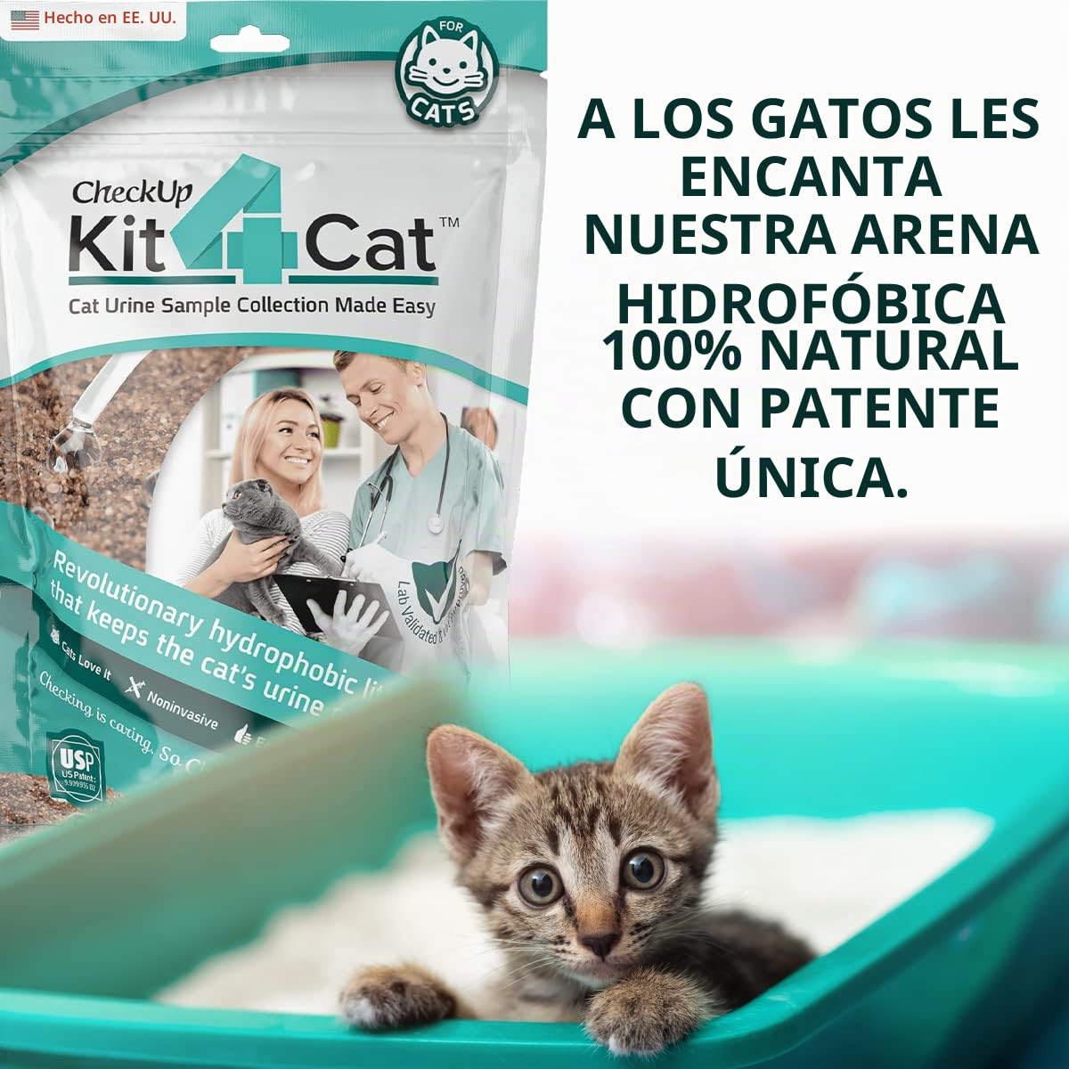 Kit4Cat Kit de recolección de muestras de orina de Gato de 2 Libras, 1 Bolsa