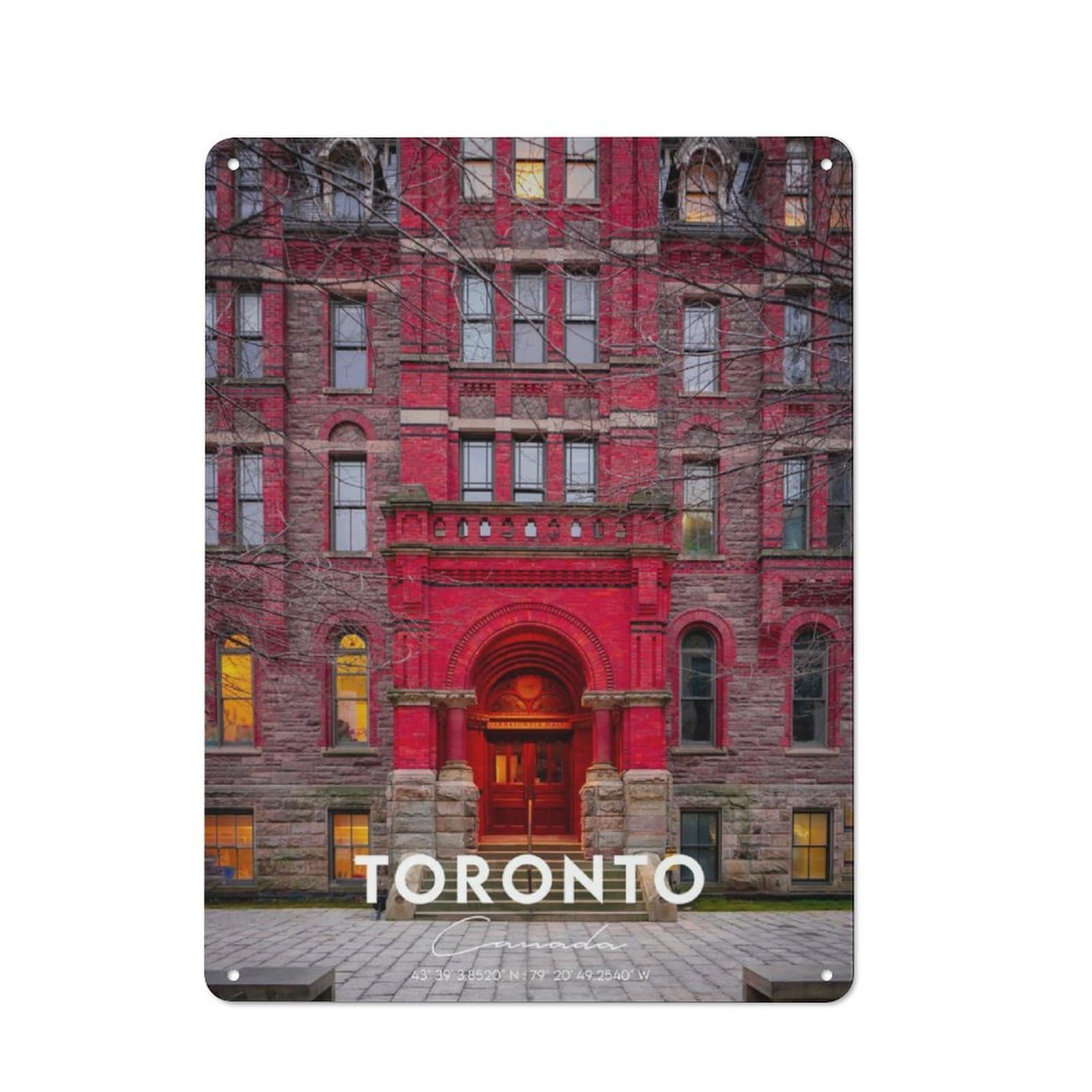 Junmoney Toronto 4 Tin Wall Plaque 40X30cm With For Home Bar Wall, For Kitchen And Home Bar Decor, For Home Office And Studio Walls