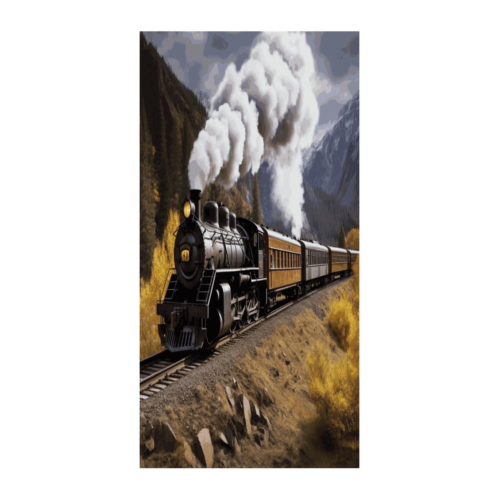 Fekiloot Style Steam Locomotive Train Door Curtain Room Divider Curtains