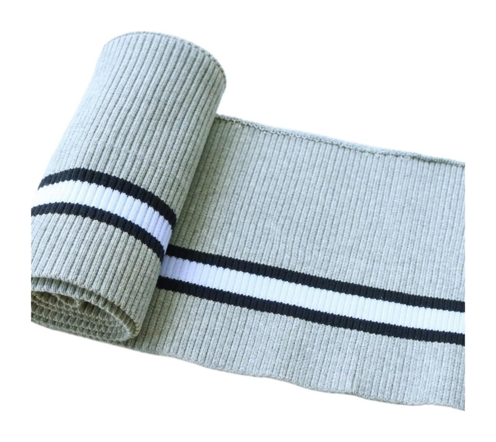 Knit Cuff, Cotton Spandex Elastic Ribbed Cuffs Stretch Knit Multicolor 80cm X 15cm(Grey)