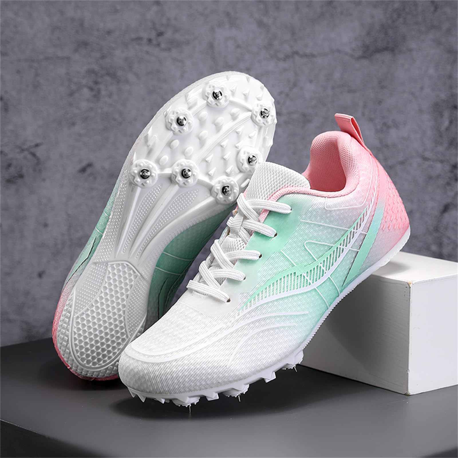 Chaussures D'athlétisme Femmes Baskets Respirantes pour Course sur Piste Saut Sprint Pointes Chaussures De Sport