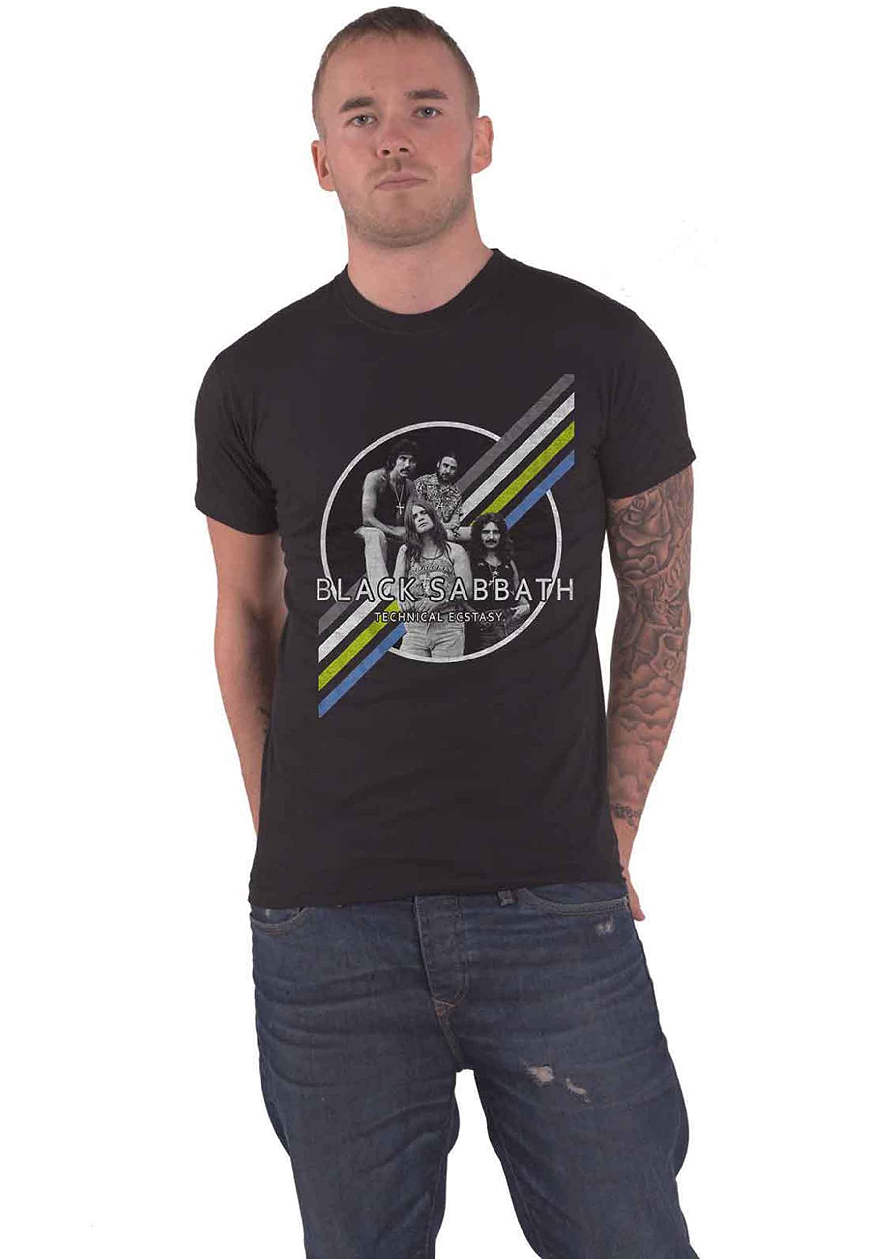 Black Sabbath T Shirt Technical Ecstasy Band Logo Official Unisex Black L
