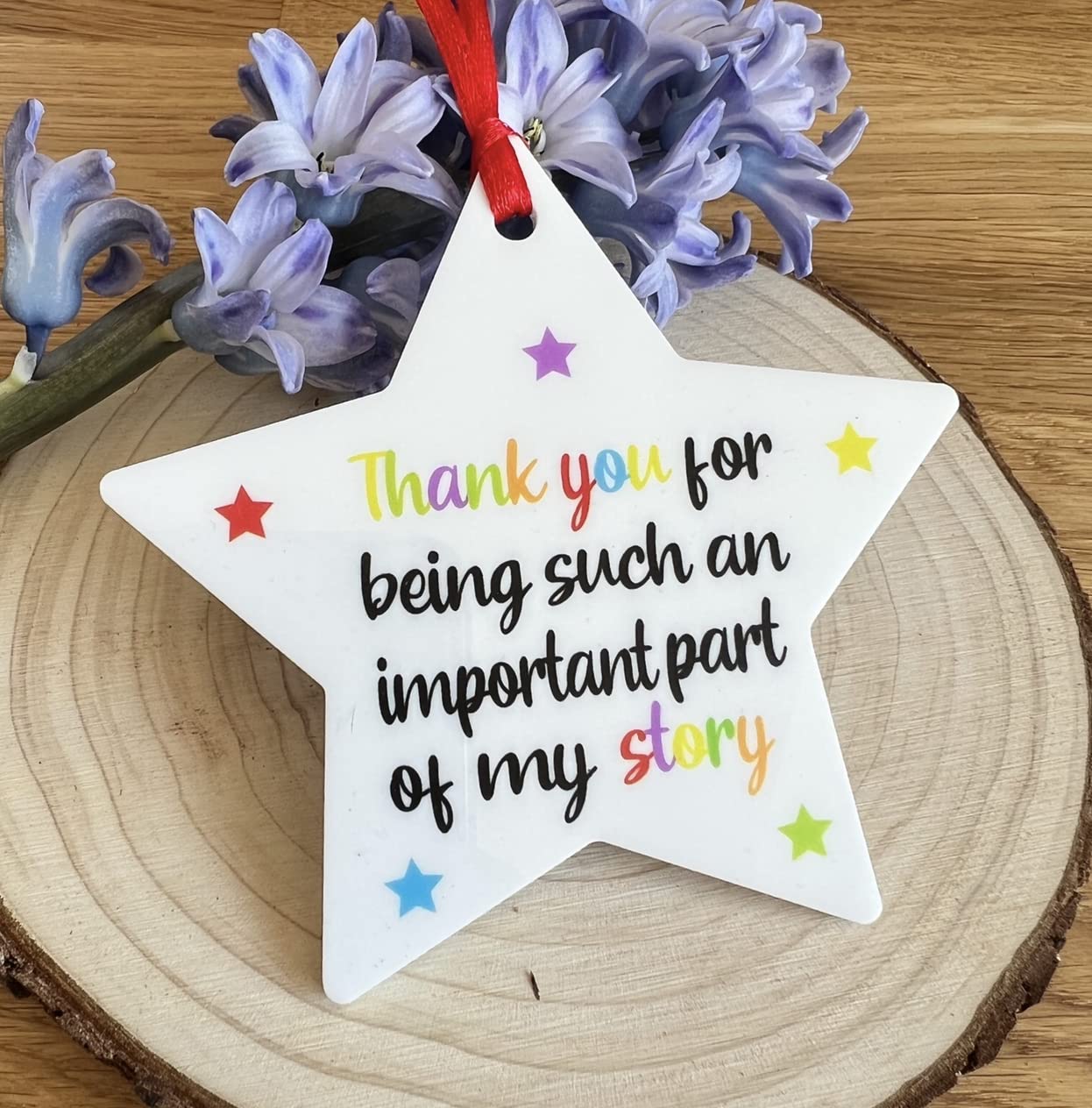 Print4you Personalised Gifts Thank You For Being Such An Important Part Of My Story Rainbow Star Acrylic