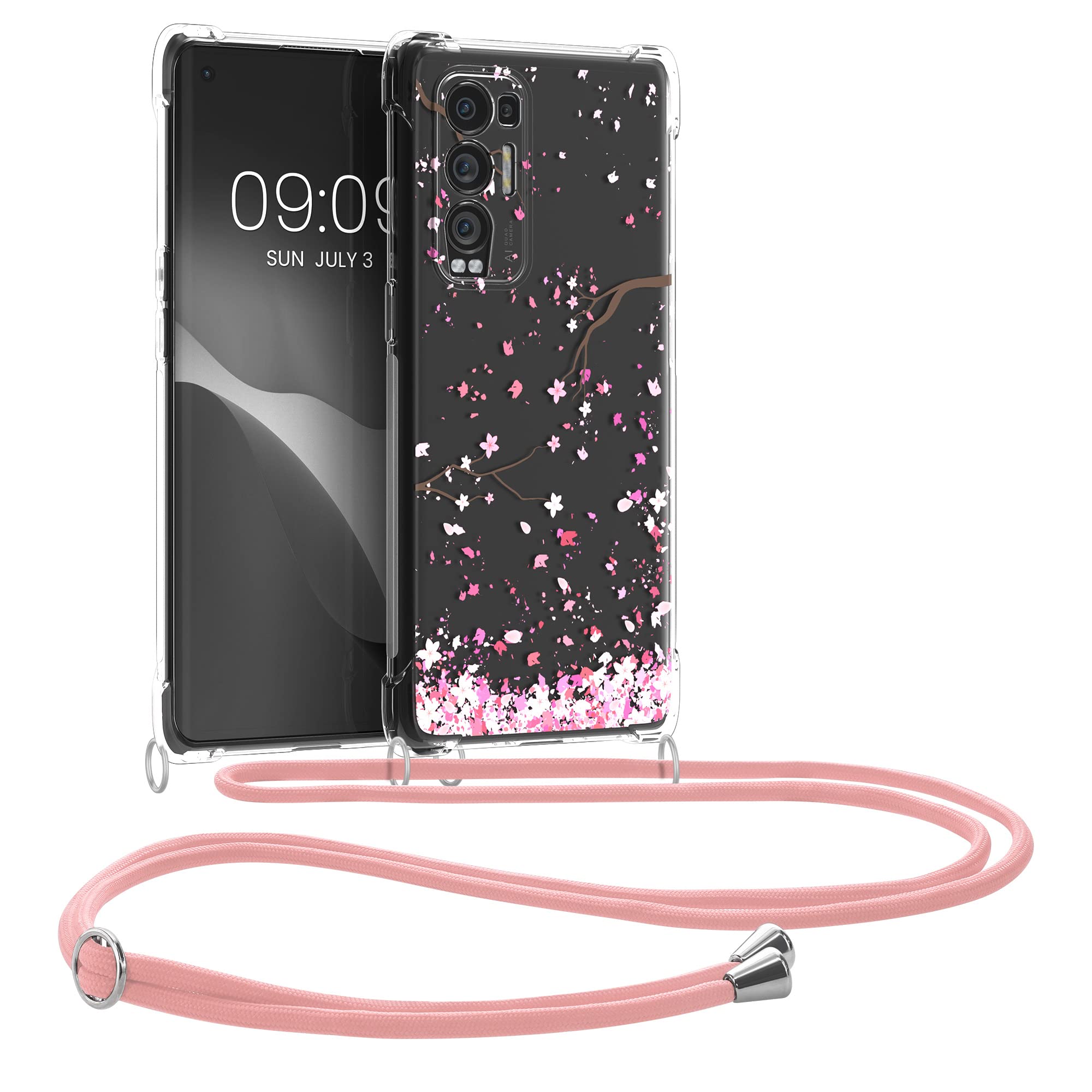 Coque Avec Collier Pour Xiaomi Mi 10 Lite (5G) - Housse TPU Noir Transparent + Sangle Réglable
