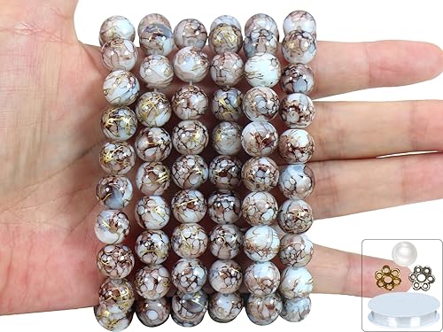 Miniatura 34 de Pamir Tong 1500 cuentas redondas de vidrio de 0.236 pulgadas a granel, cuentas de jade imitativo, cuentas sueltas para hacer joyas, aretes, collares