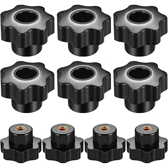 HAOCHEN 10 Piece Star Grip Nut M6 Clamping Knob Handle Black