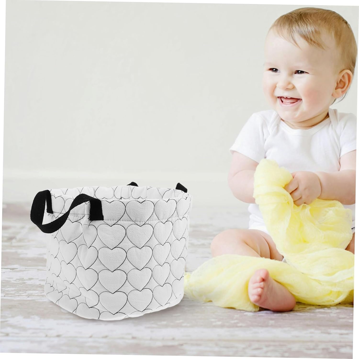 KOMBIUDA Cloth Storage Bin Versatile Organizer for Diapers Towels Toys and Portable Boys and Girls Laundry Basket Easy to Clean Storage Holder for Nursery Organization