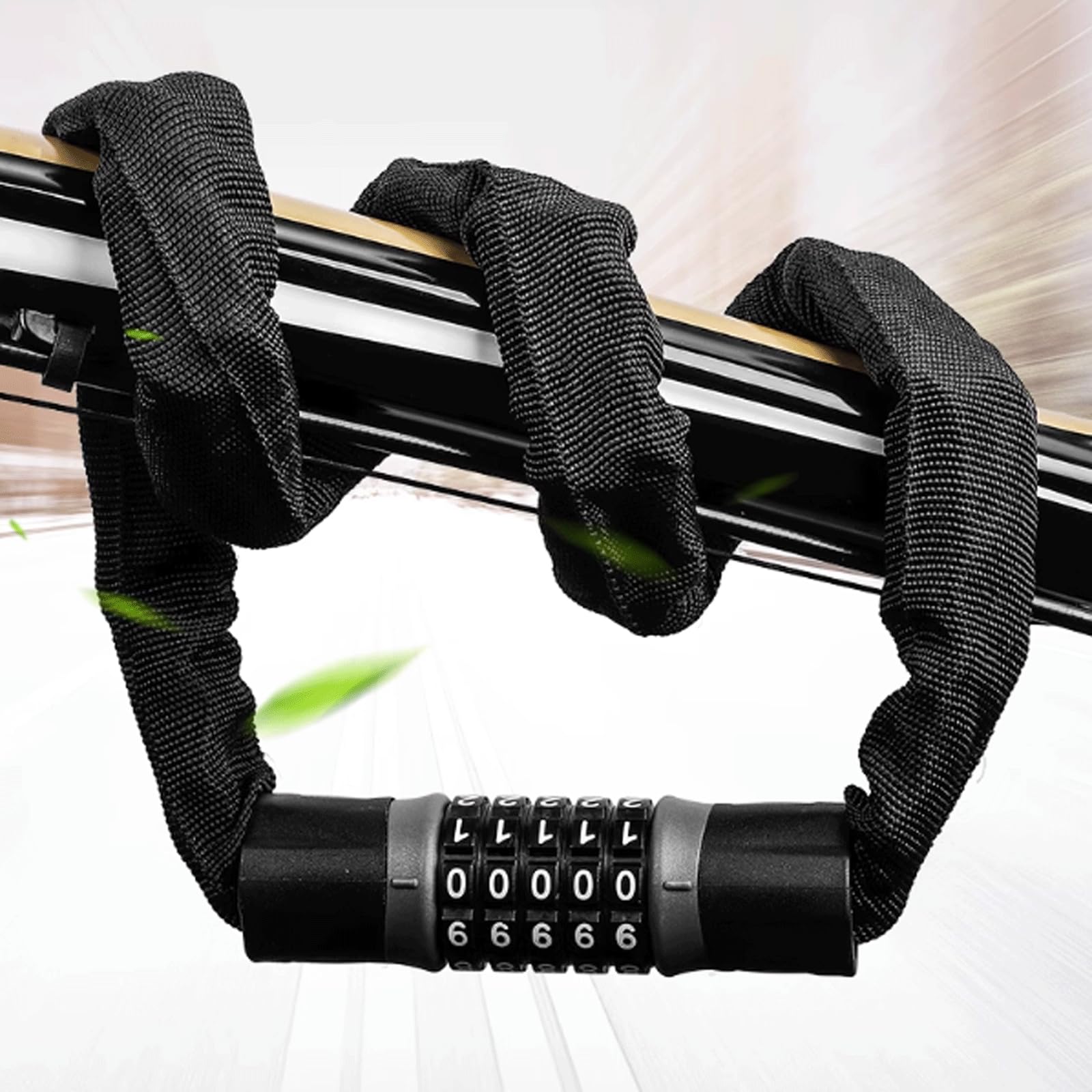 KRILLIQ Bloqueo antirrobo Accesorios portátiles para Bicicleta, candado de Cadena con contraseña antirrobo, candado para Rueda de Motocicleta, Moto de Cross y Scooter Motocicleta