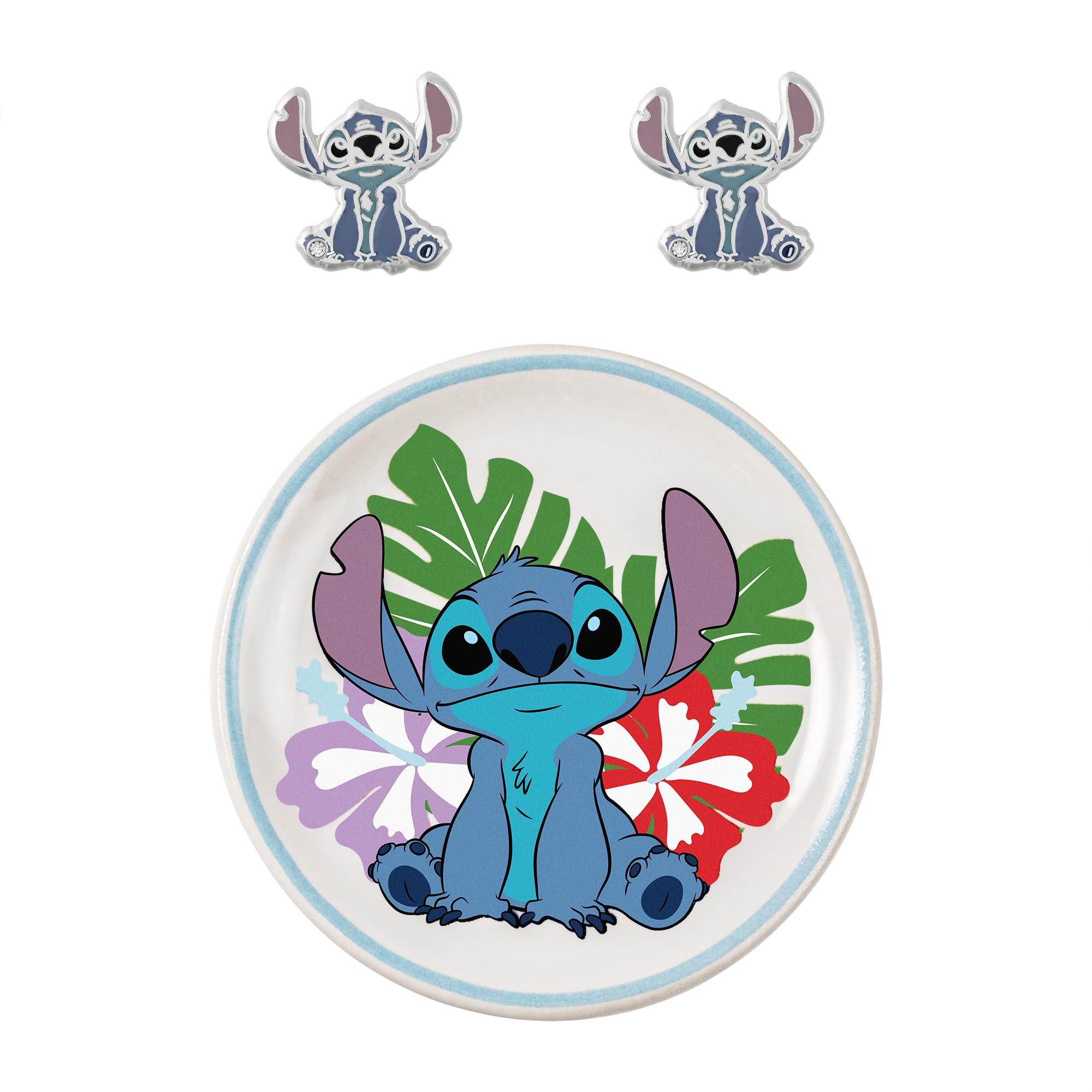 Disney Stitch Earrings and Trinket Tray Jewelry Dish Gift Set SF00678L.PH