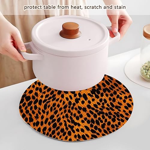 Miniatura 5 de 3 Pcs Trivet Set Tigers Fur Texture Yellow Black Orange for Hot Pots and Pans 15in Cotton Thread Weave Heat Resistant Placemats for Cooking Pot