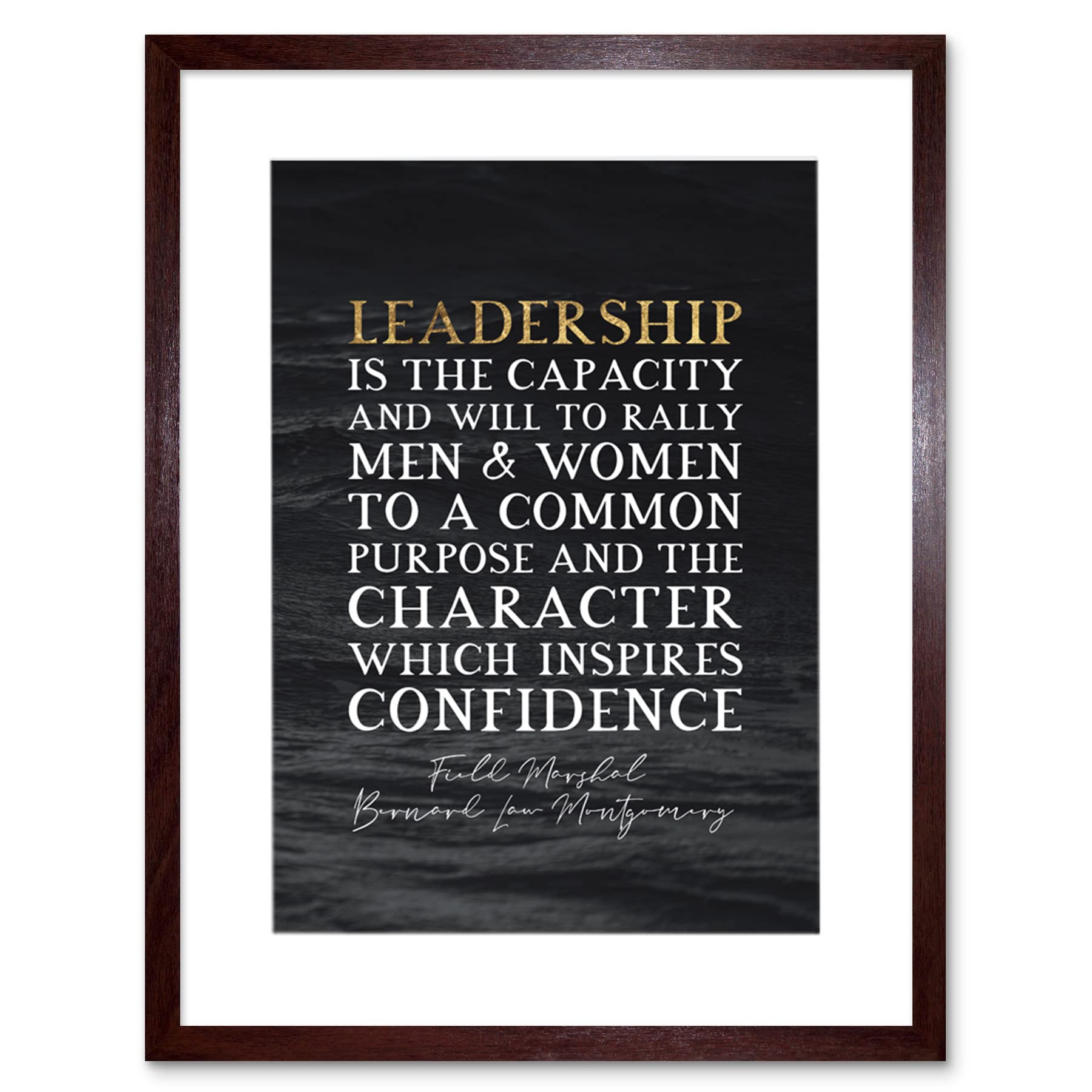 Artery8 Slate Quote Field Marshal Bernard Law Montgomery Leadership Artwork Framed Wall Art Print 12X16 Inch