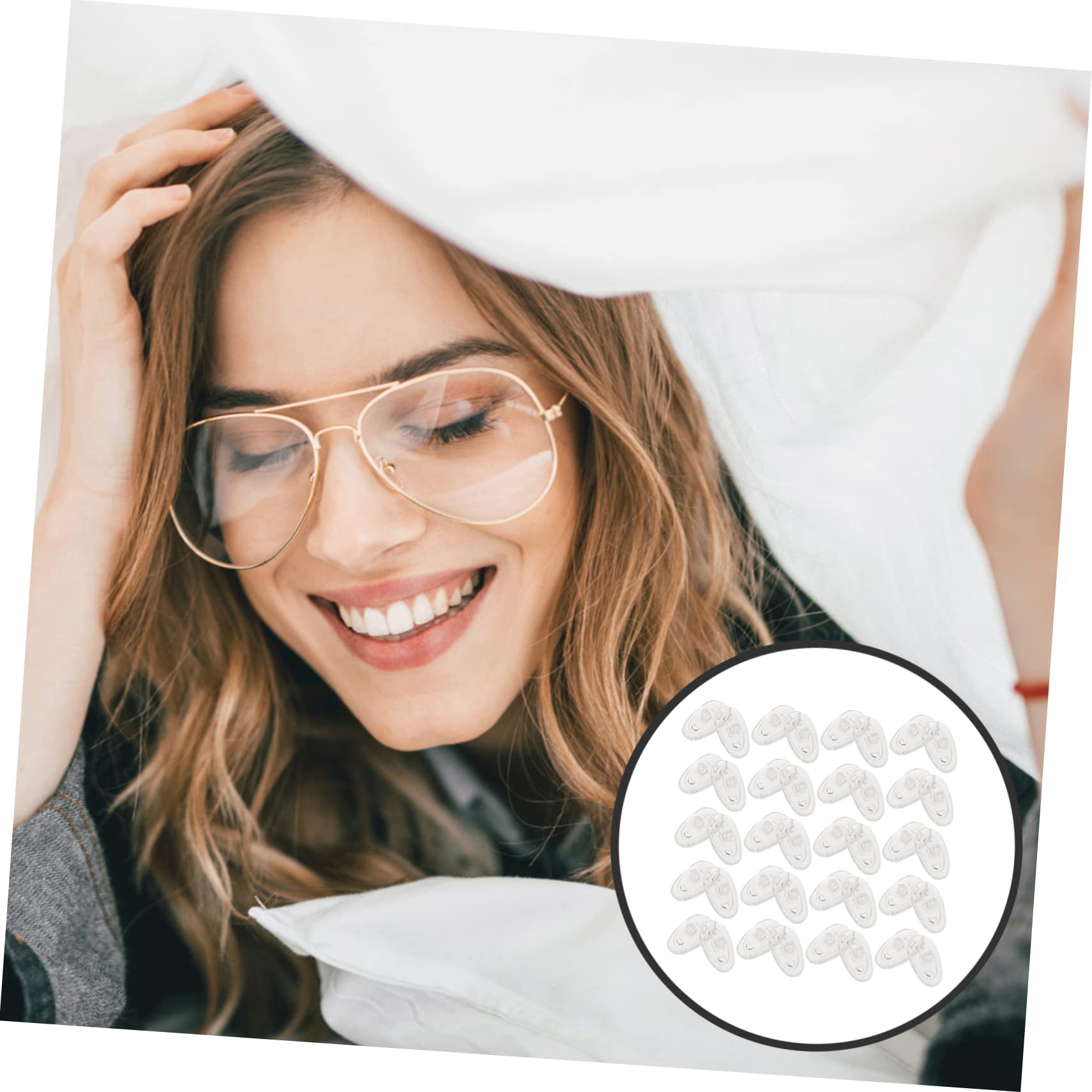 Cabilock 50 pièces Coussinets Nez Lunettes Silicone Dérapant Confortables et Durables Plaquettes Nez Lunettes pour Soulager la Pression Nasale