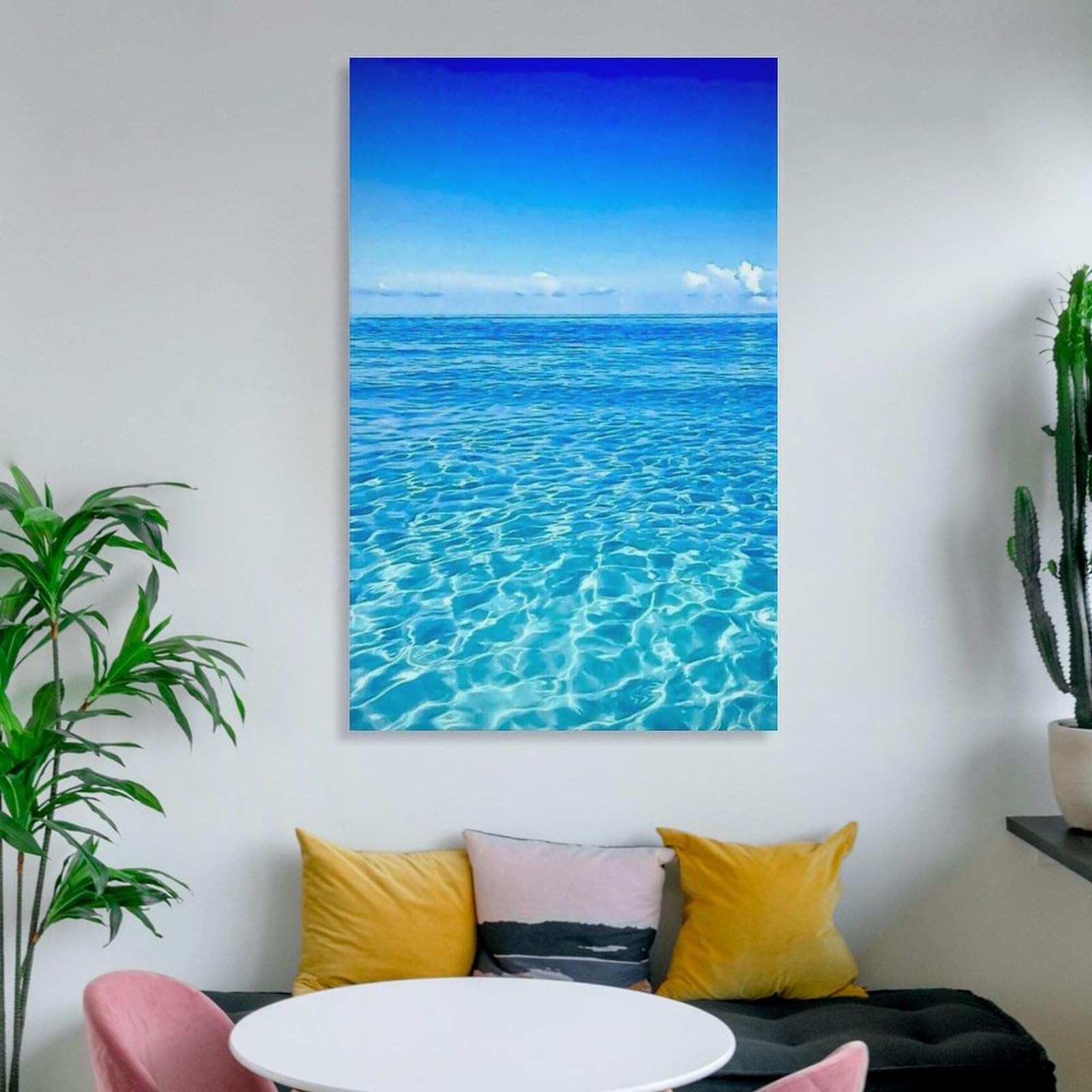 Amazon.co.jp: 絵画 透き通った青い水インテリア 絵画 きらきら輝く海