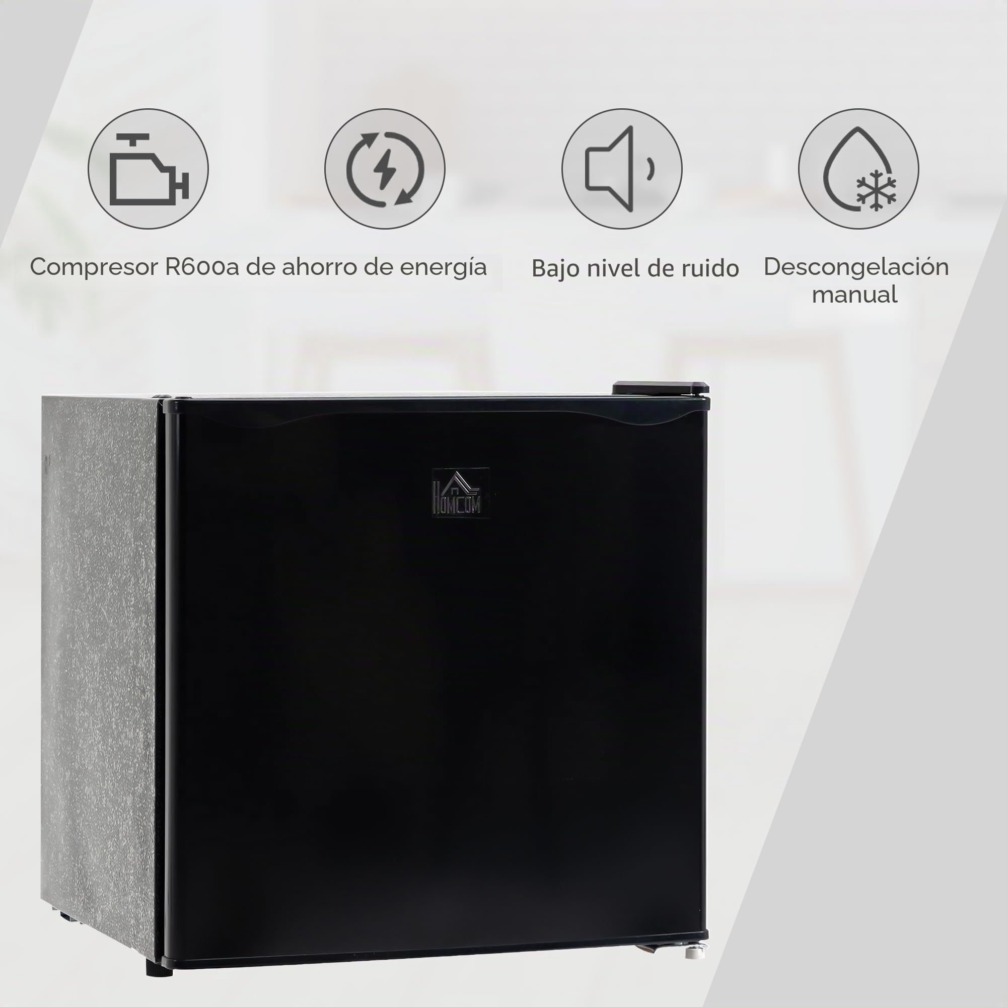 HOMCOM Minicongelador 35 L congelador cajón eléctrico independiente 161 W minicongelador minifrigorífico -14 a -24℃ Control de temperatura en 5 etapas 47 x 44,2 x 48,8 cm