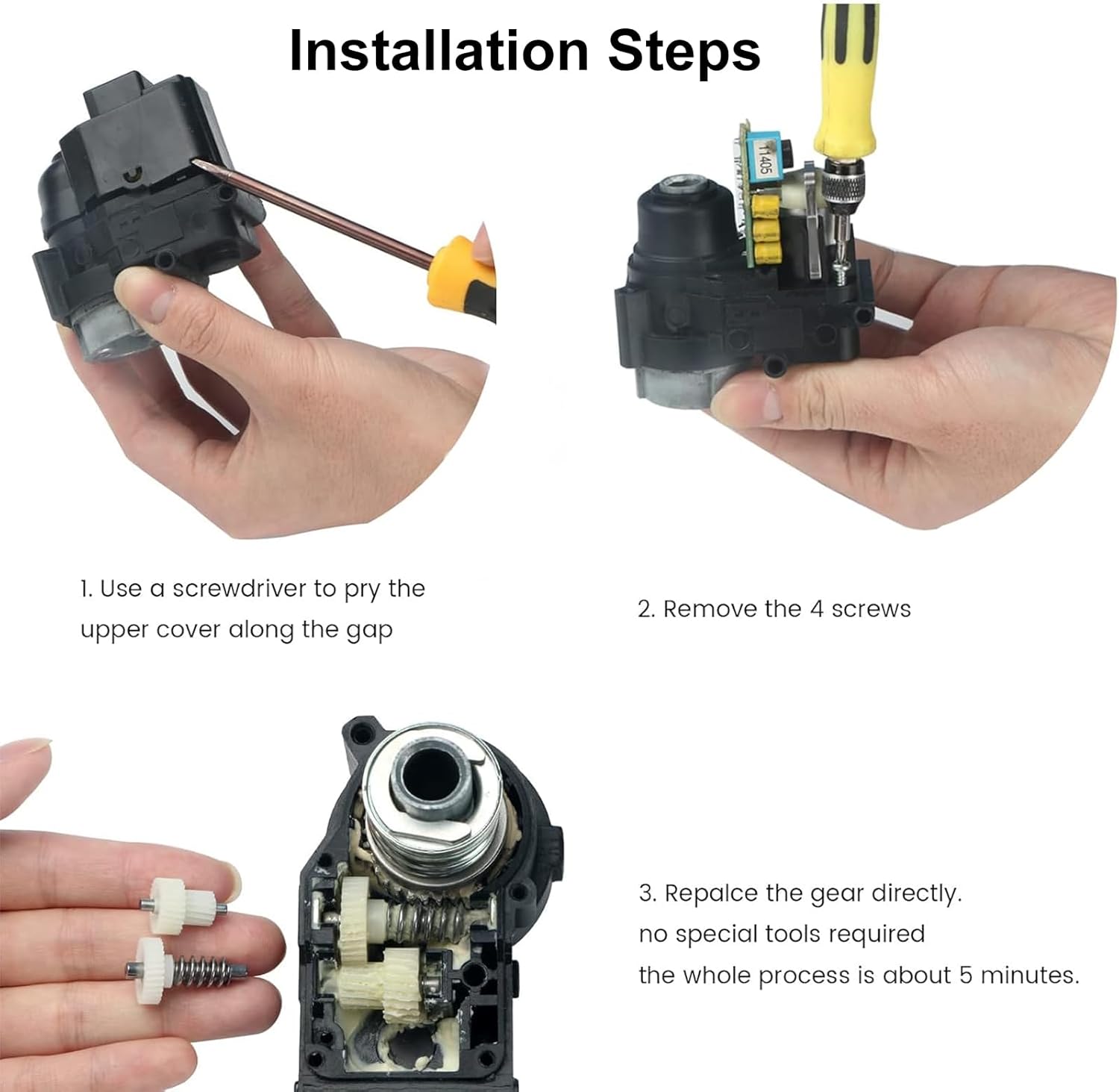 for Hyundai Elantra Kia K3 K5 K7 Optima Carnival, Side View Mirror Folding Motor Gear Set Left and Right Rearview Mirror Repair Original Gear Kit