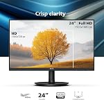 Philips Nouveau Moniteur Sans Cadre 24 po Full HD (1920 x 1080) 100Hz, VESA, HDMI x1, Port VGA x1, Confort Oculaire, Garantie de Remplacement de 4 Ans, 241V8LB, Noir