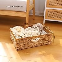 Vista 3 de YAHUAN Water Hyacinth Storage Baskets, Hand-Woven Baskets with Built-in Handles Wicker Baskets for Organizing Storage Baskets for Bedroom,Living