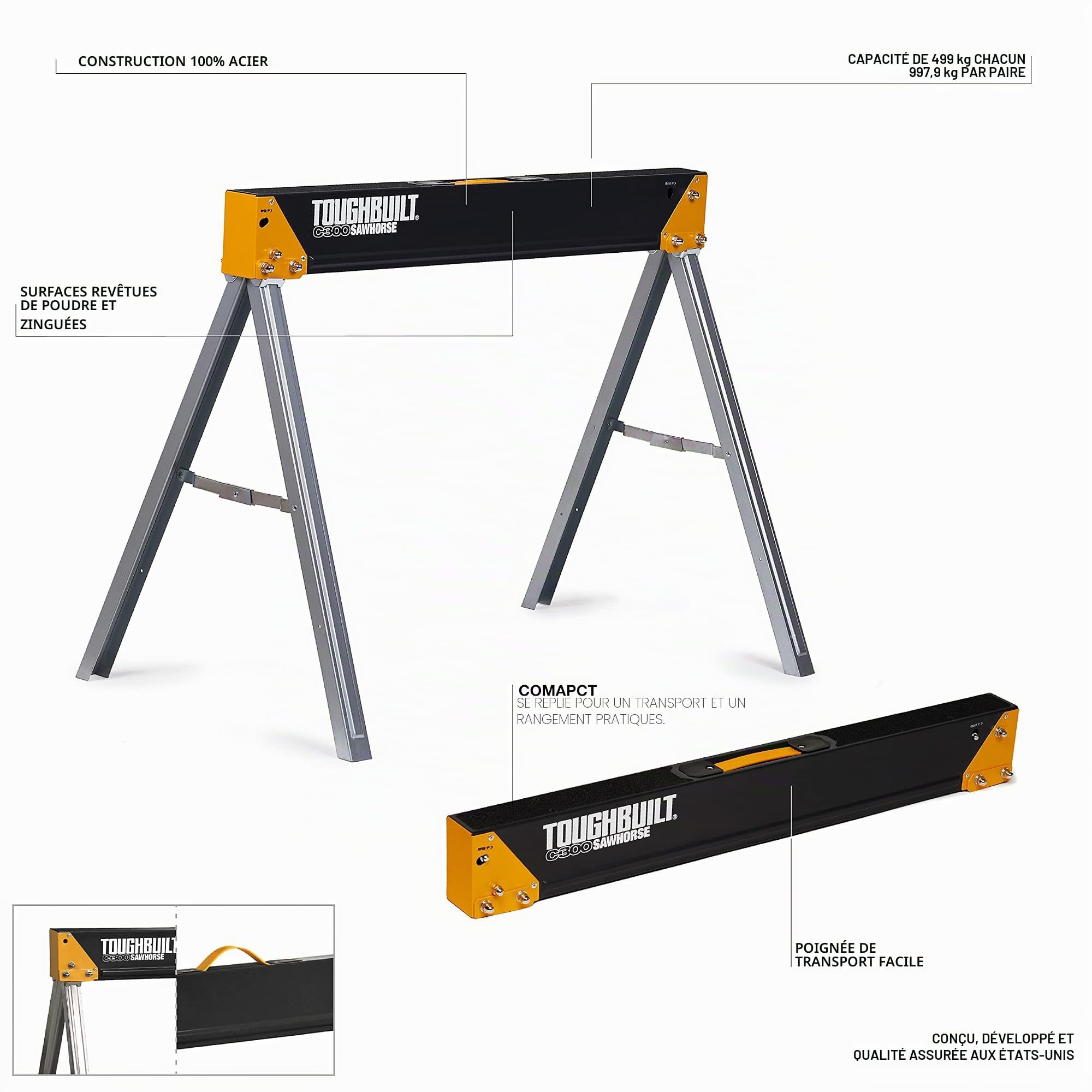 ToughBuilt Chevalet de sciage C300-2 TB-C300-2.