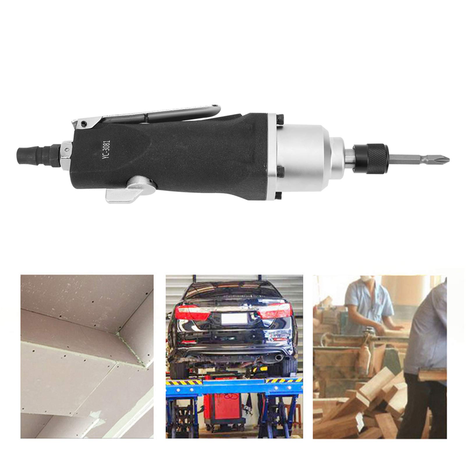 Cacciavite Pneumatico Manico Dritto Grado Industriale 9500 Giri/min Strumento di assemblaggio Coppia 80 N M Struttura a Doppio Martello per Assemblaggio di Mobili Meccanico (Stile UE)