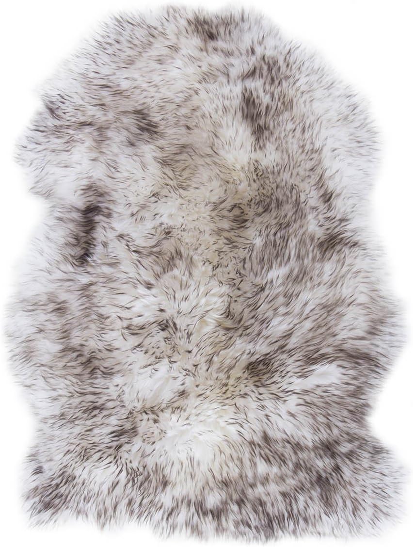 Luxor Living Natural genuine sheepskin rug, soft high pile, product of nature, Colour:Wolfskin